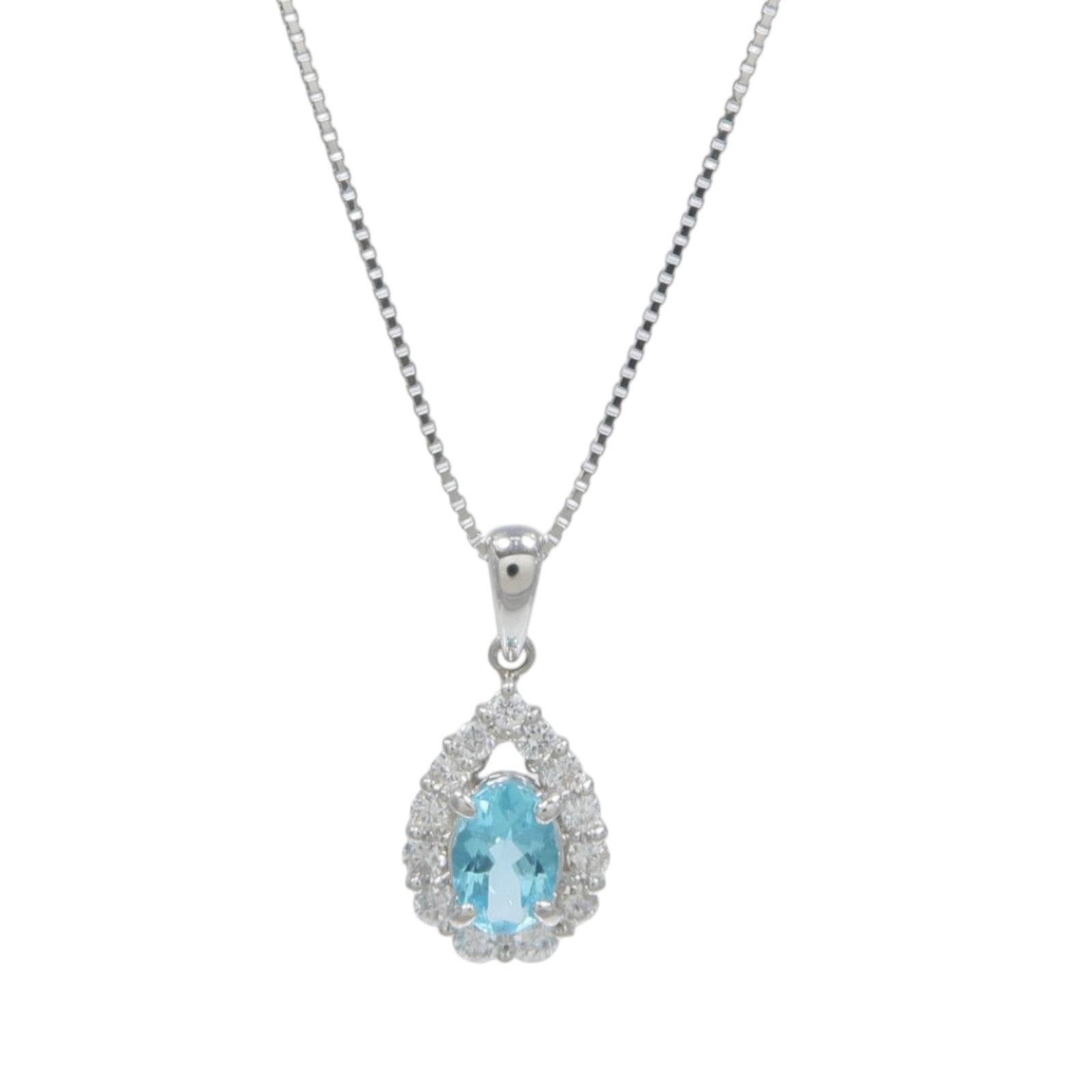 JEWELRY PT900/PT850鉑金Apatite Diamond Necklace磷灰石/鑽石項鍊