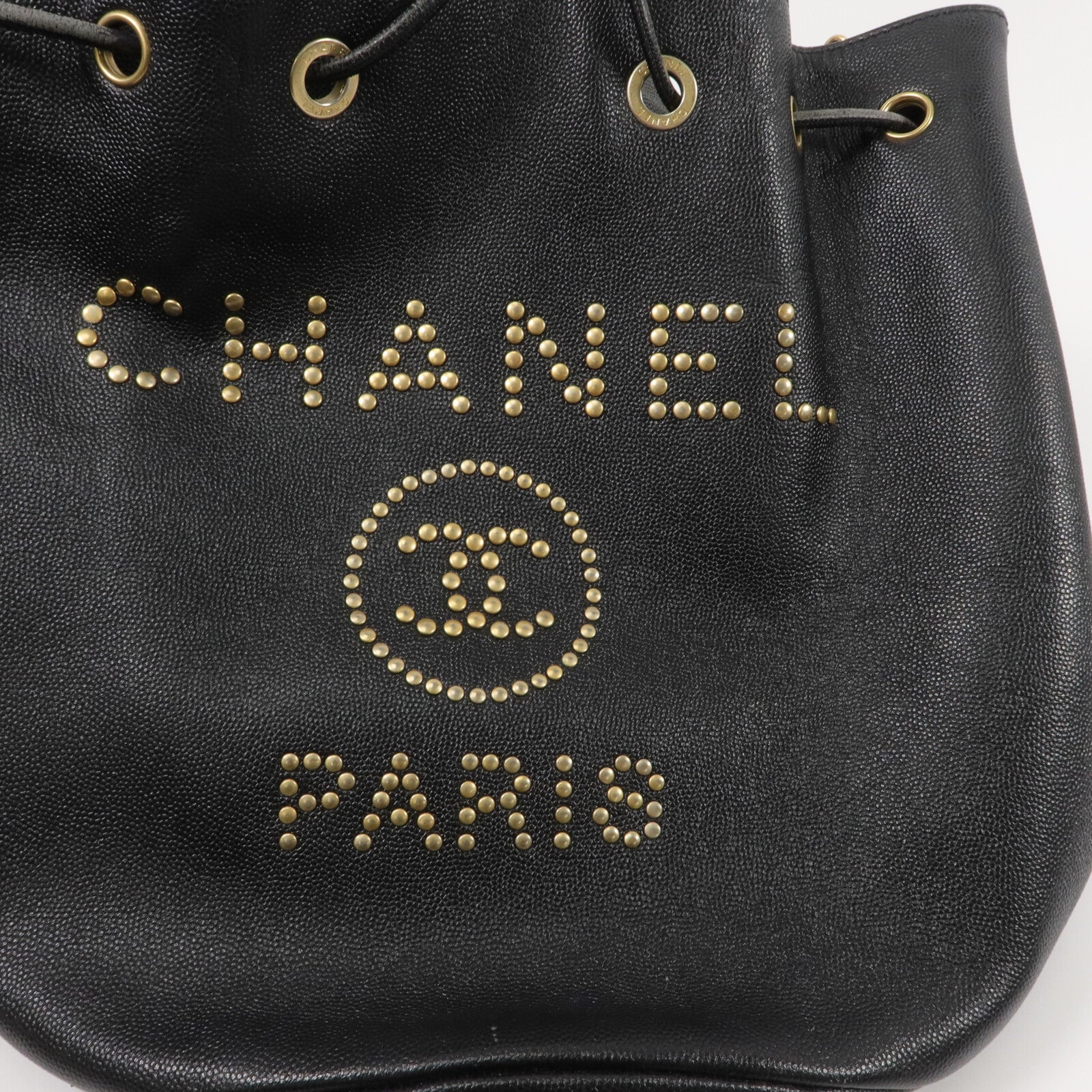 CHANEL 牛皮皮革Deauville Bucket Bag鏈帶肩背袋