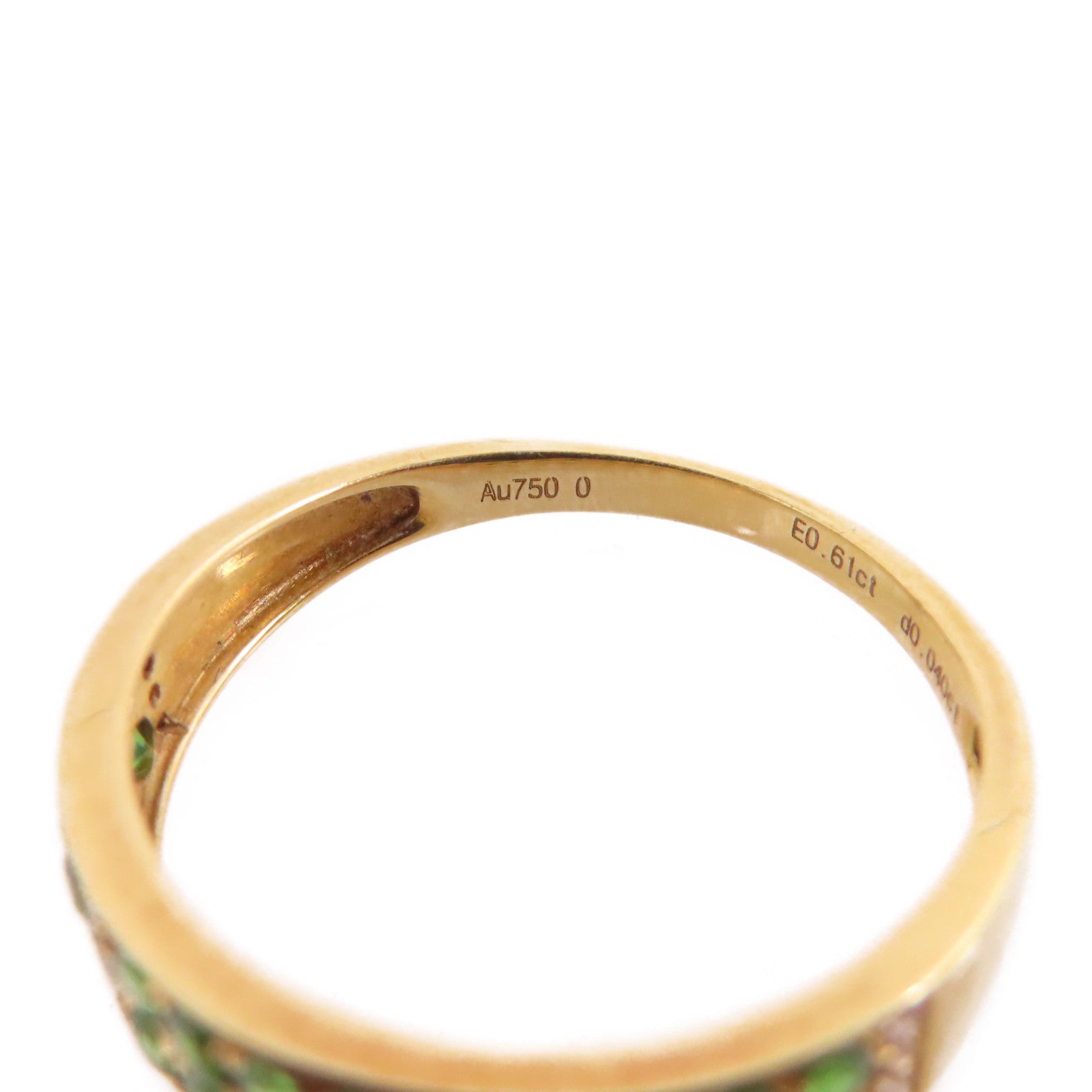 JEWELRY 【激減優惠】18K黃金/綠寶石/鑽石Emerald Diamond Ring戒指US#6.75