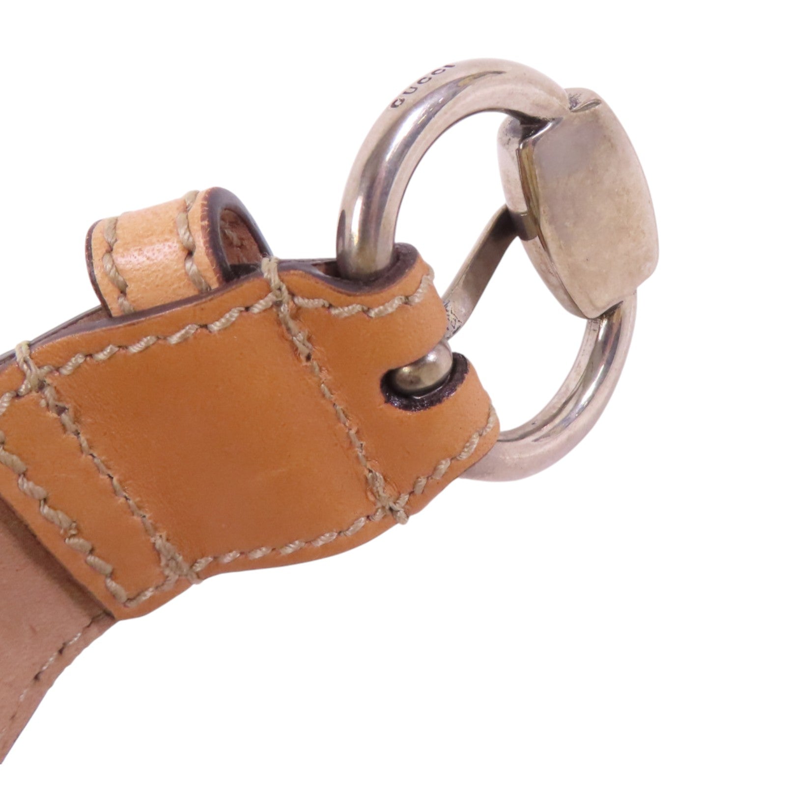 GUCCI GG帆布/nuisance皮革Belt銀扣皮帶