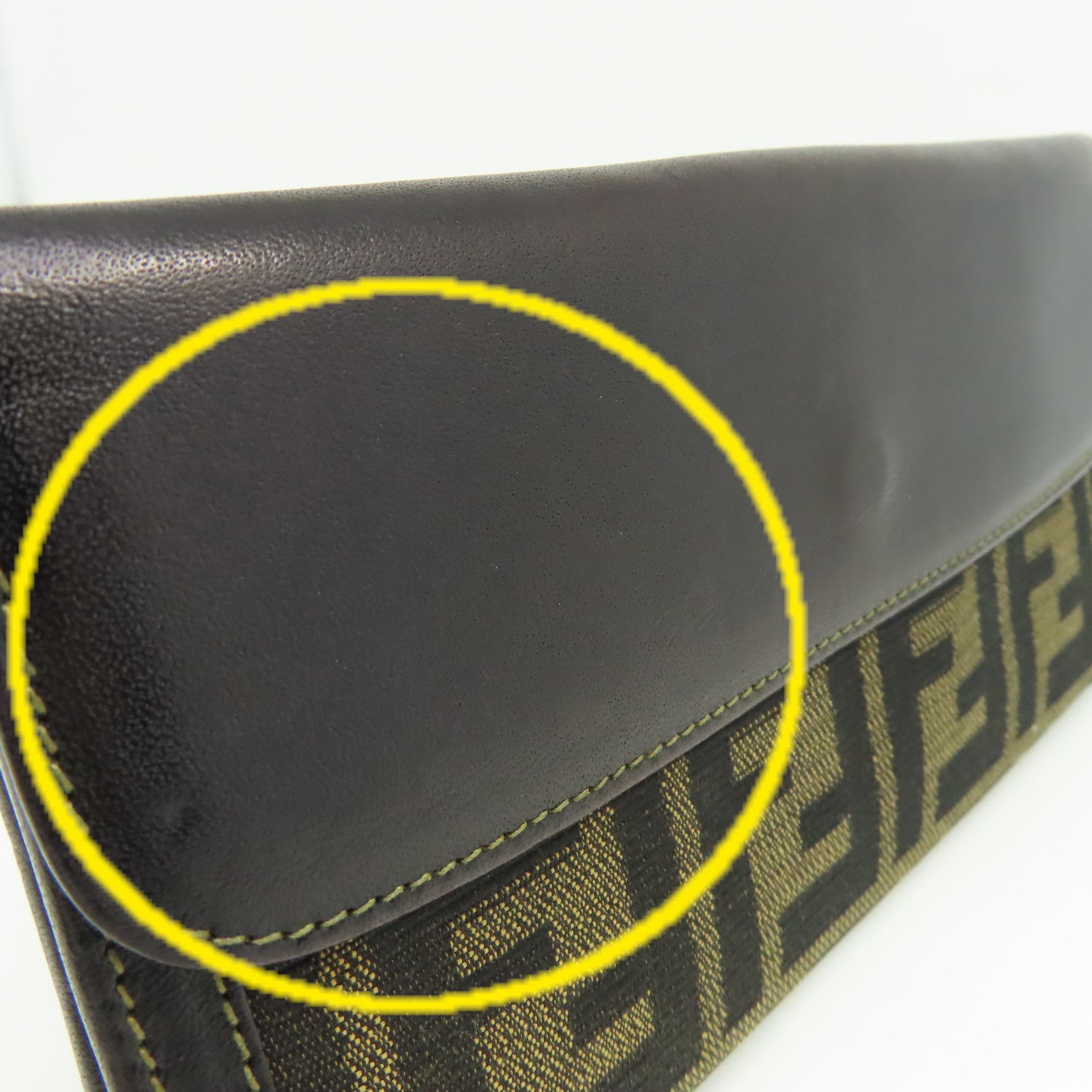 FENDI 【激減優惠】帆布/牛皮皮革Long Wallet長錢包啡色