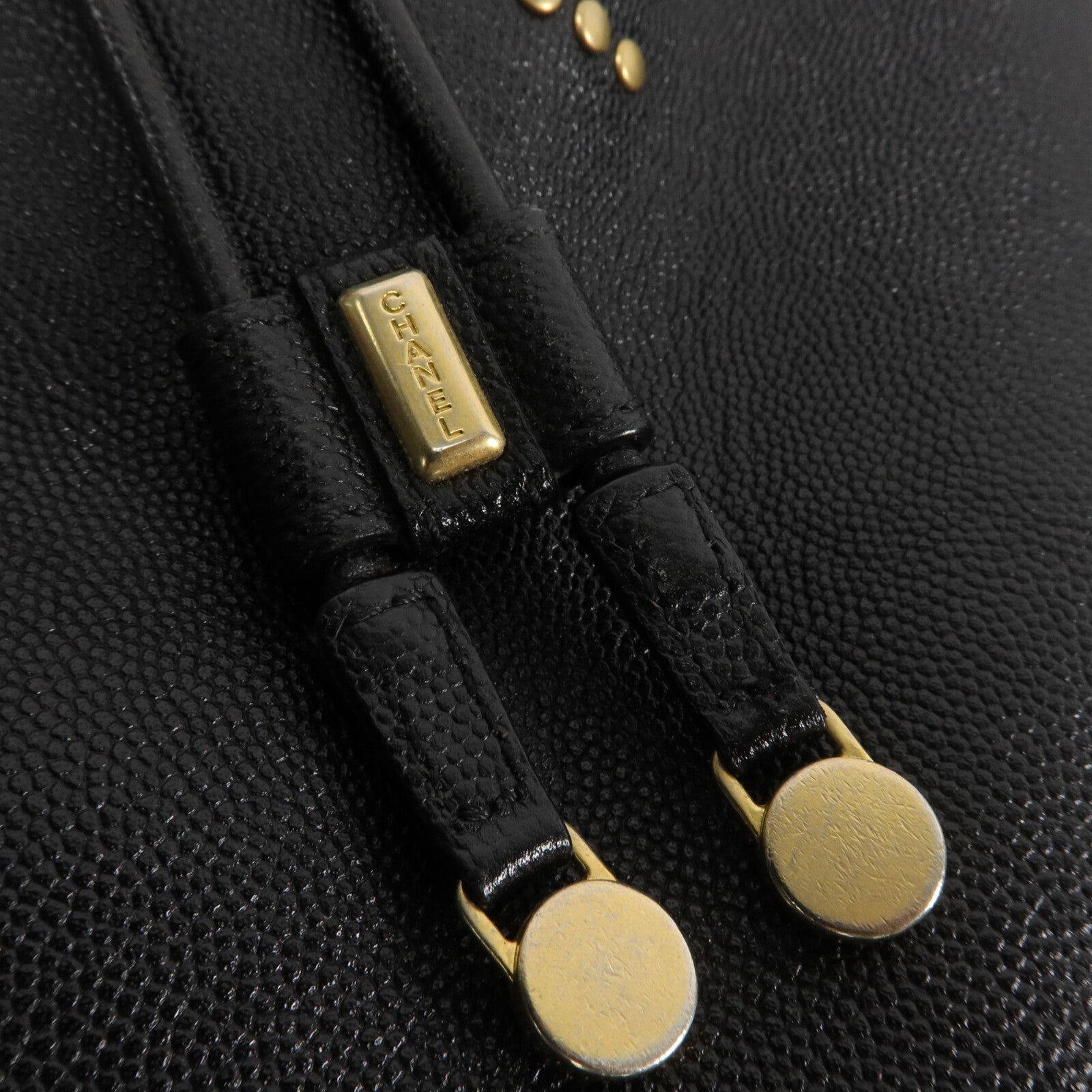CHANEL 牛皮皮革Deauville Bucket Bag鏈帶肩背袋