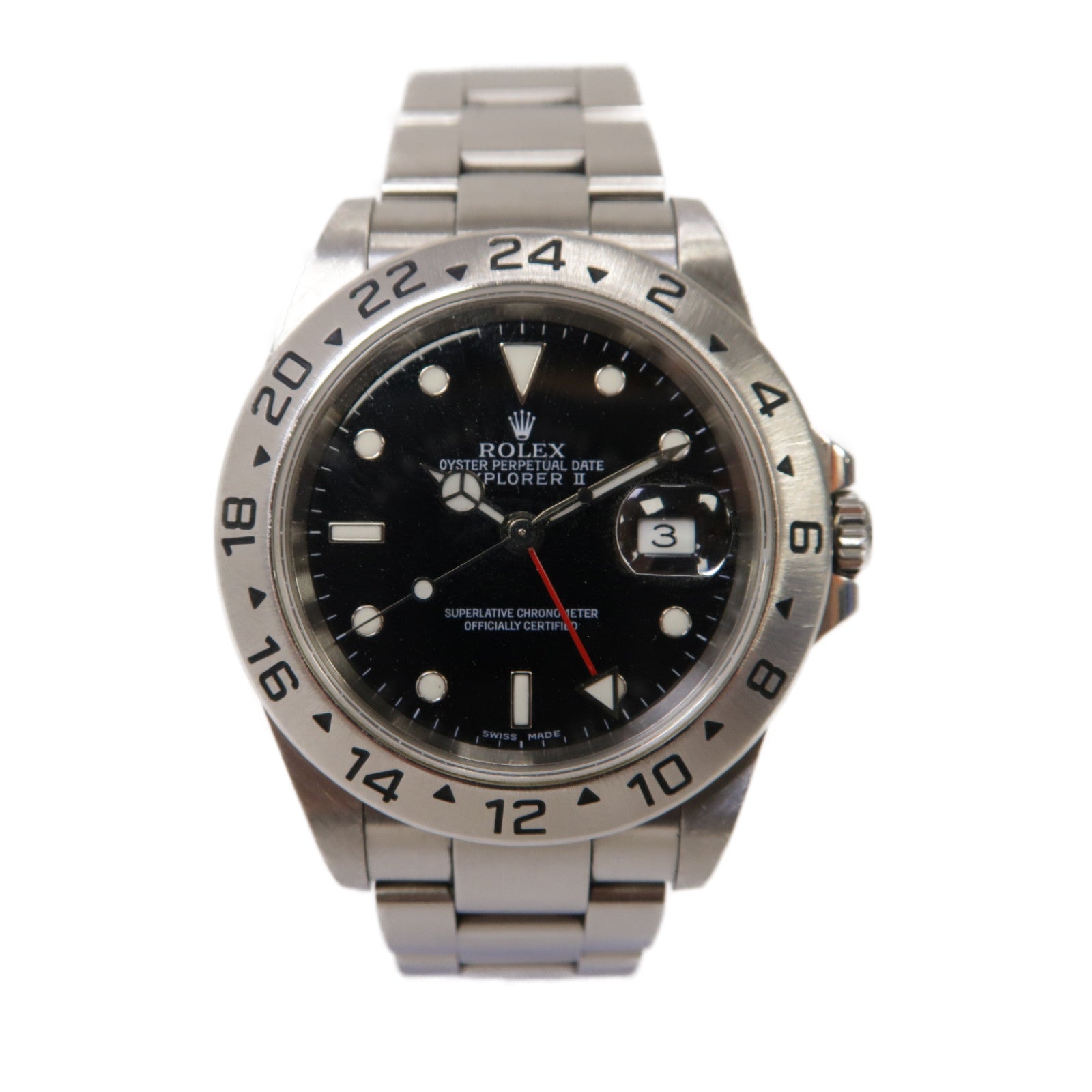 ROLEX Explorer II不鏽鋼自動機芯手錶銀色/黑色