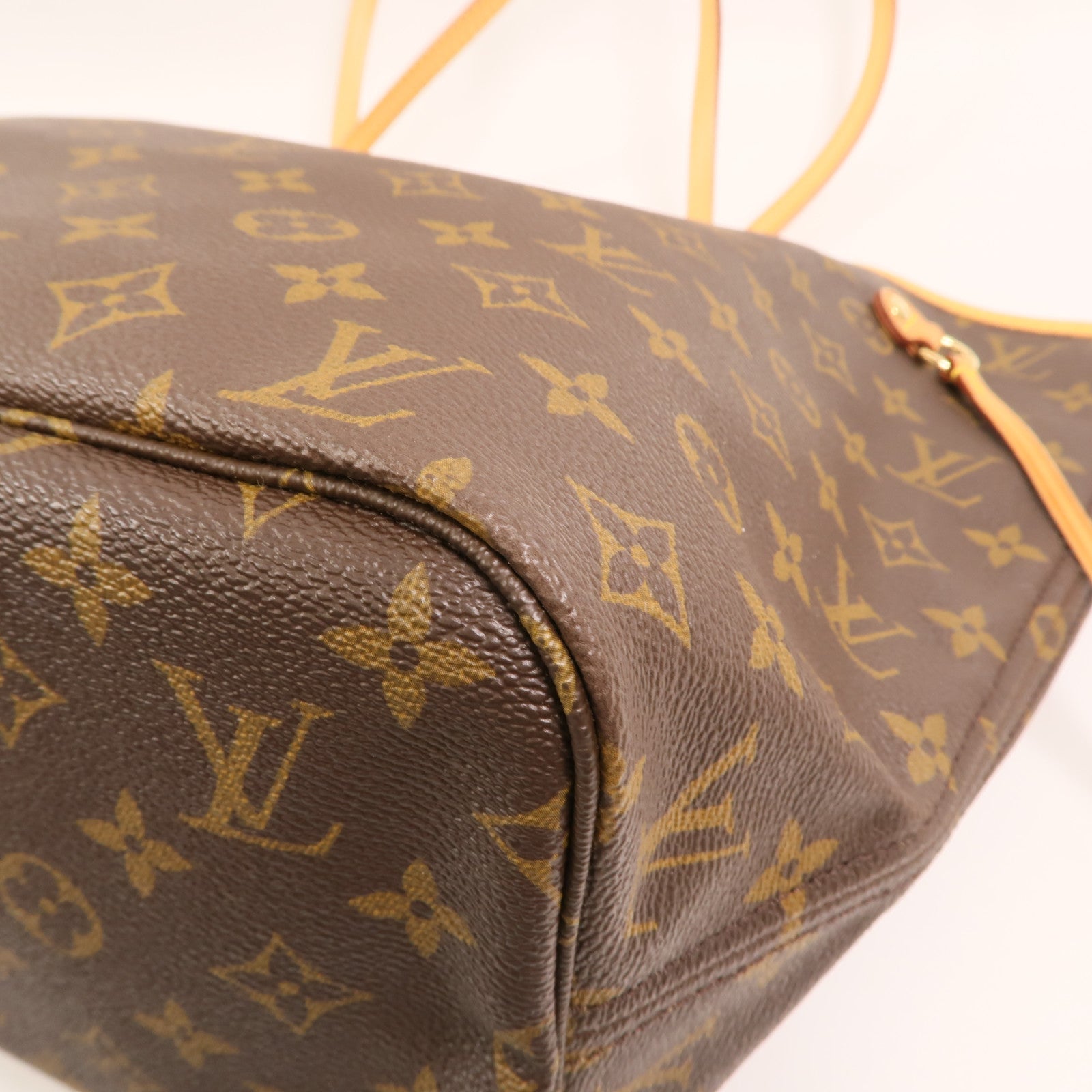 LOUIS VUITTON Monogram Neverfull MM金扣手挽袋