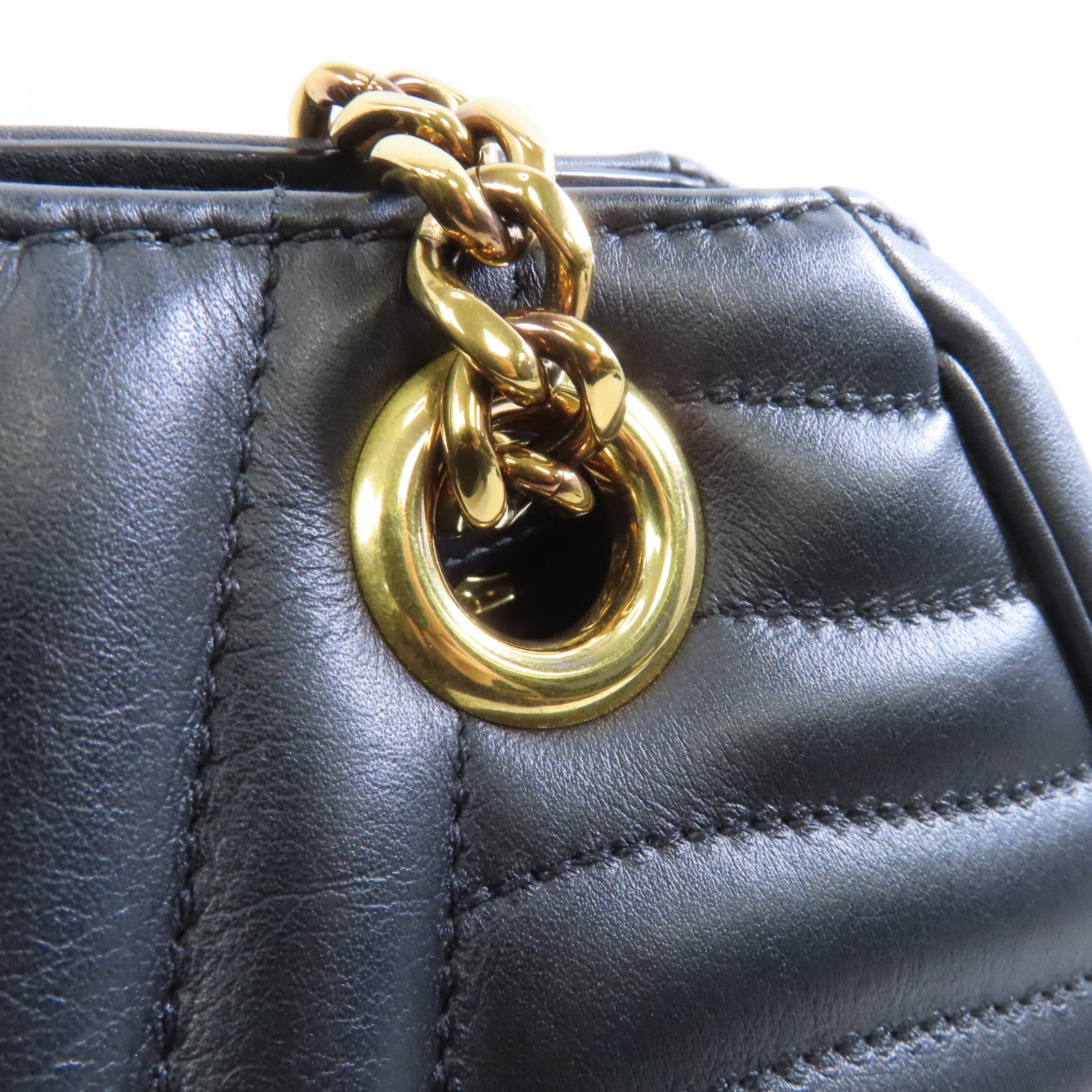LOUIS VUITTON 牛皮皮革New Wave Tote Bag金扣鏈帶肩背袋黑色