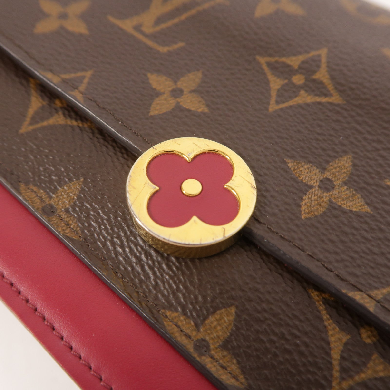 LOUIS VUITTON Monogram Portefeuille Flore鏈帶肩背袋