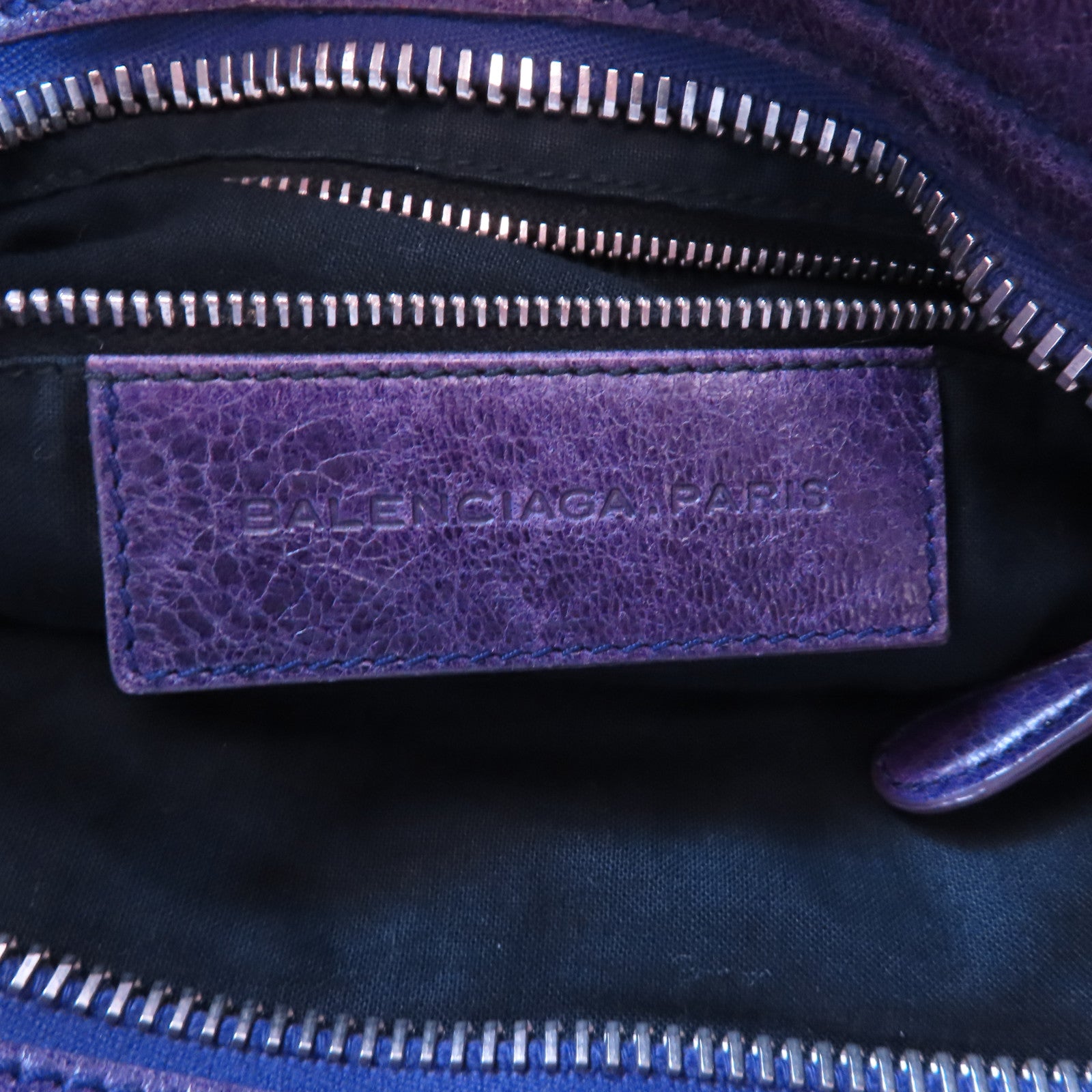 BALENCIAGA 牛皮皮革Giant City金扣手挽肩背兩用袋紫色