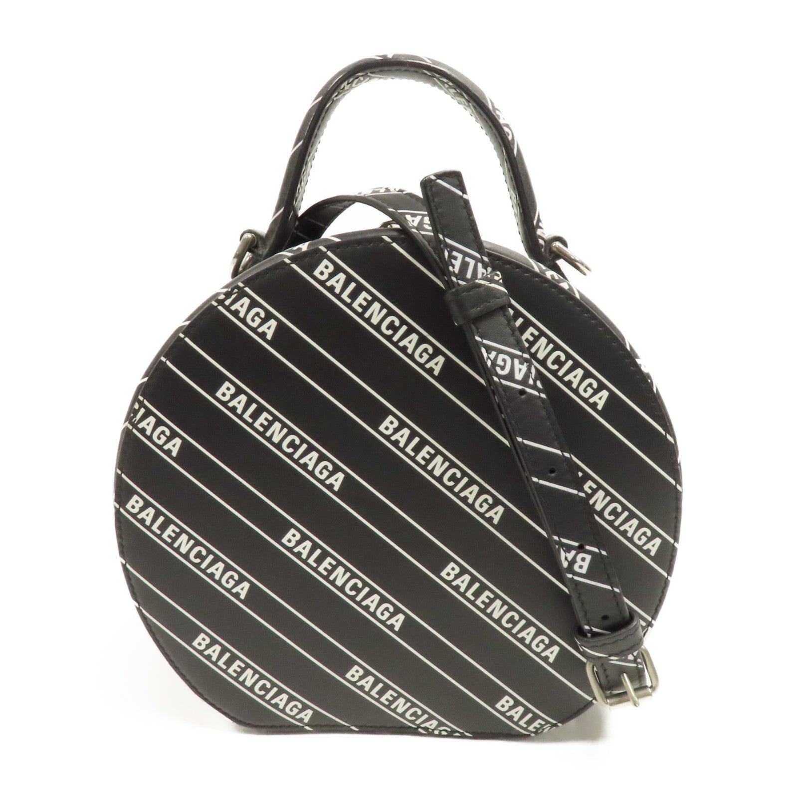 BALENCIAGA 【激減優惠】牛皮皮革2way Shoulder Bag銀扣手挽肩背兩用袋黑色