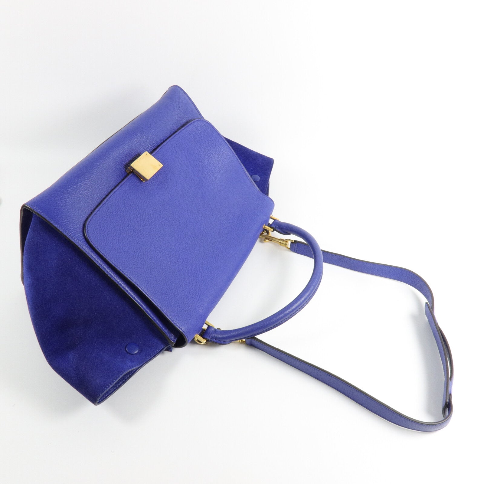 CELINE 牛皮皮革/麂皮皮革Trapeze Medium手挽肩背兩用袋