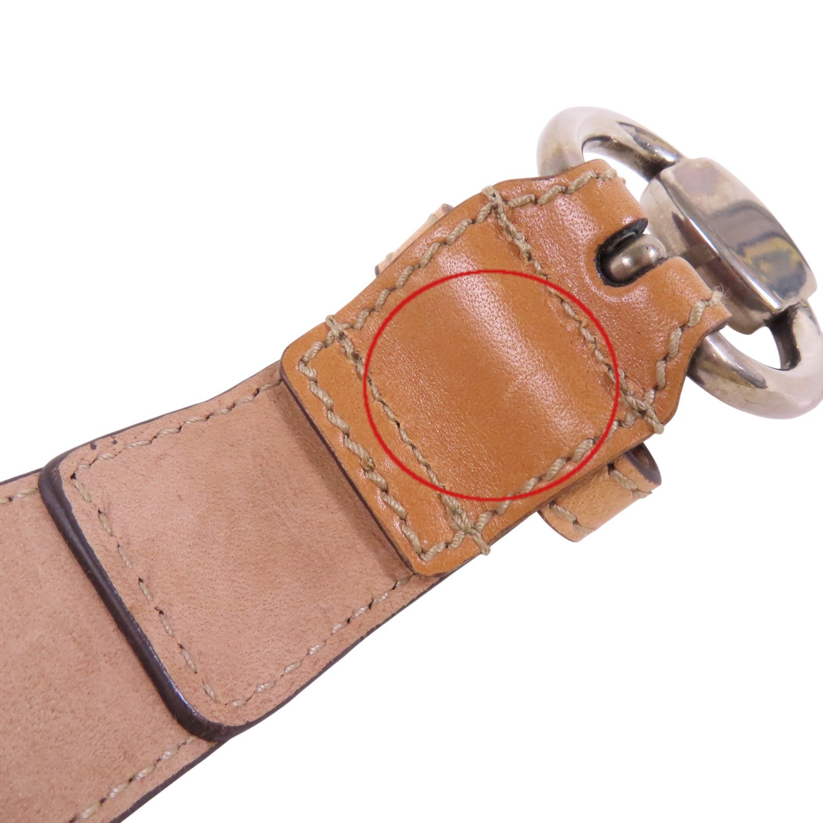 GUCCI GG帆布/nuisance皮革Belt銀扣皮帶