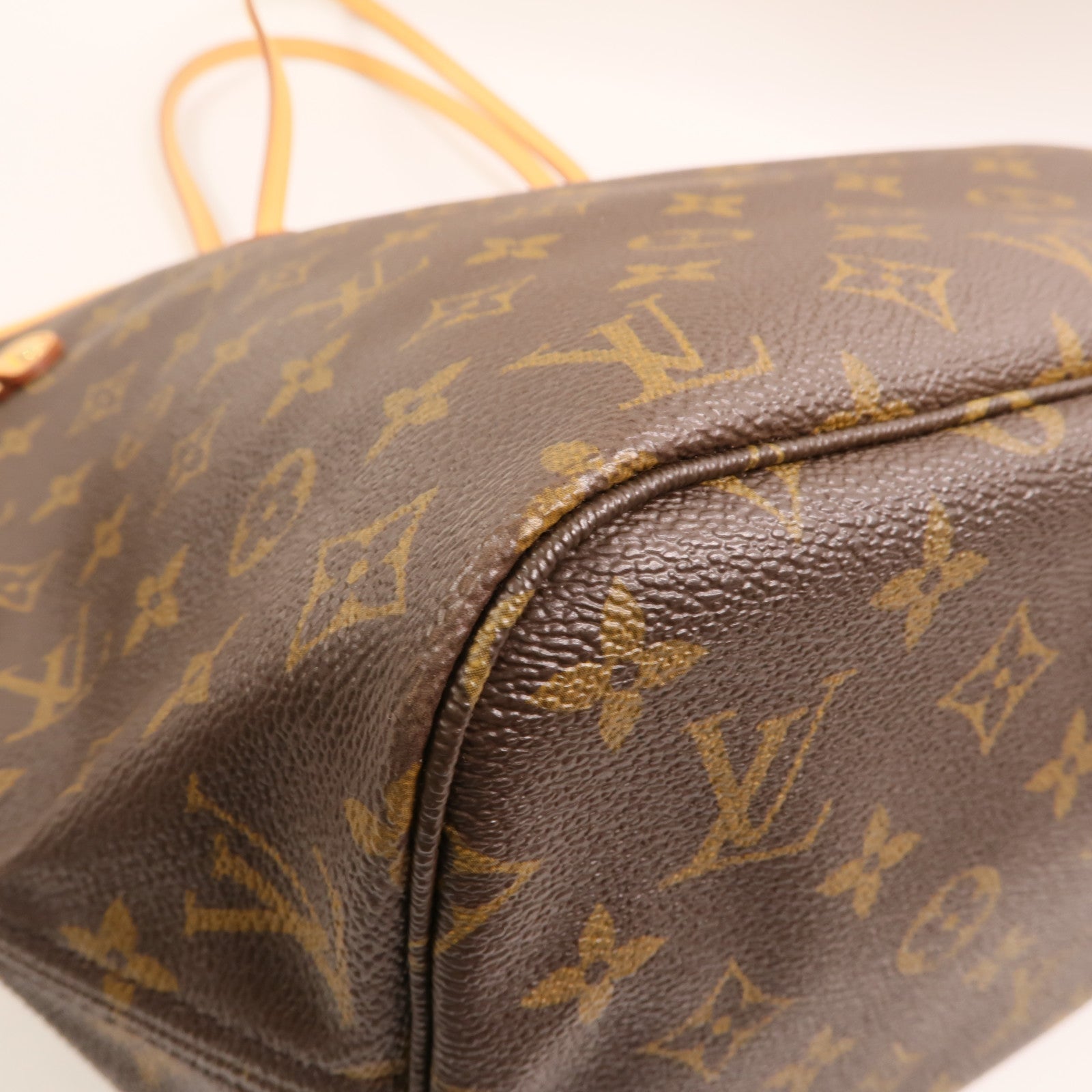 LOUIS VUITTON Monogram Neverfull MM金扣手挽袋