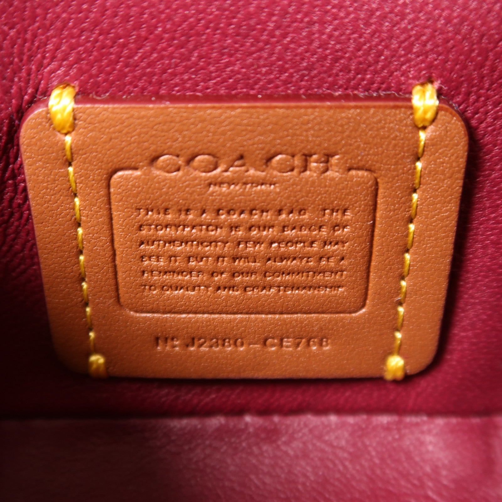 COACH 牛皮皮革/塗層帆布Coach Mini金扣手挽肩背兩用袋