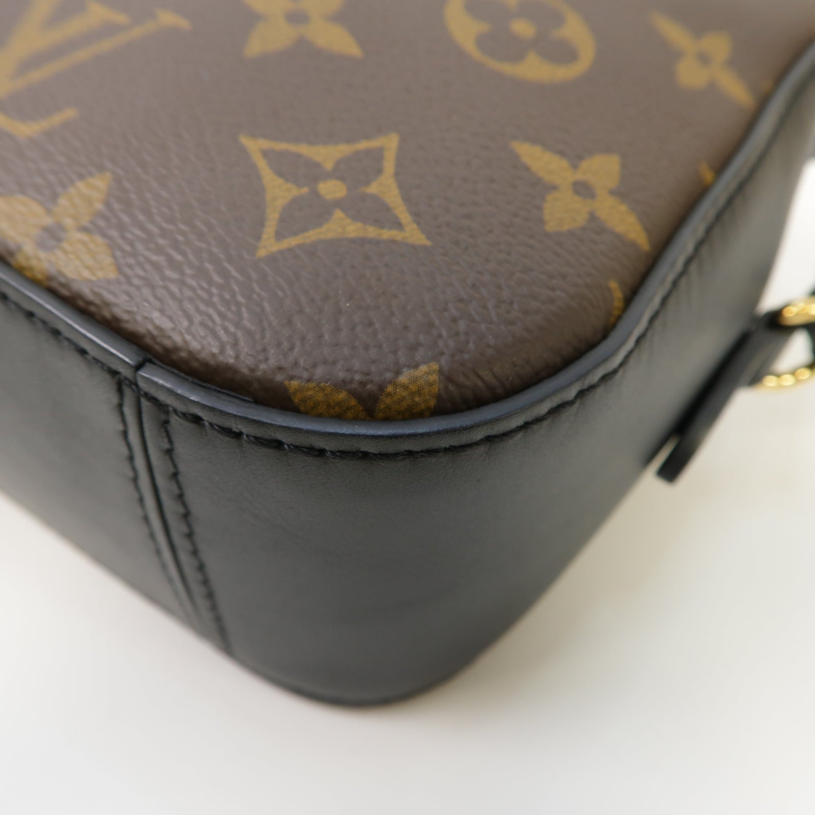 LOUIS VUITTON Monogram Saintonge 2way Shoulder Bag金扣手挽肩背兩用袋黑色/啡色