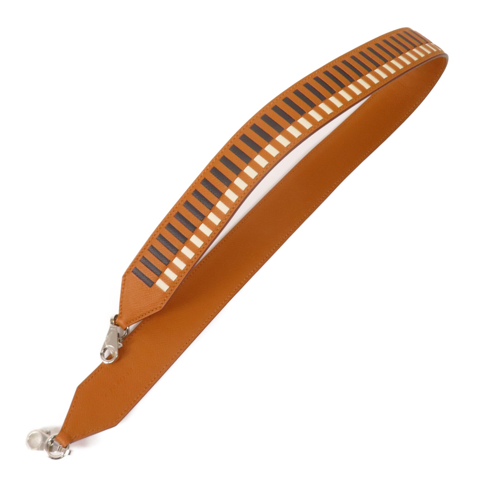 HERMES Epsom皮革Shoulder Strap銀扣肩帶Gold