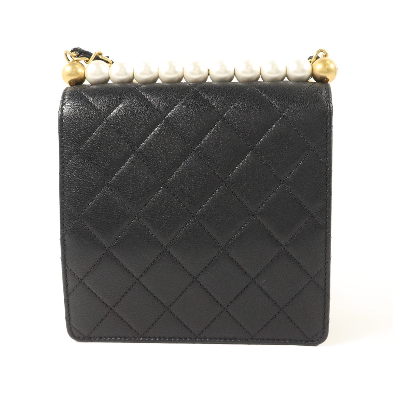 CHANEL 牛皮皮革Small Pearl Flap Bag鏈帶肩背袋