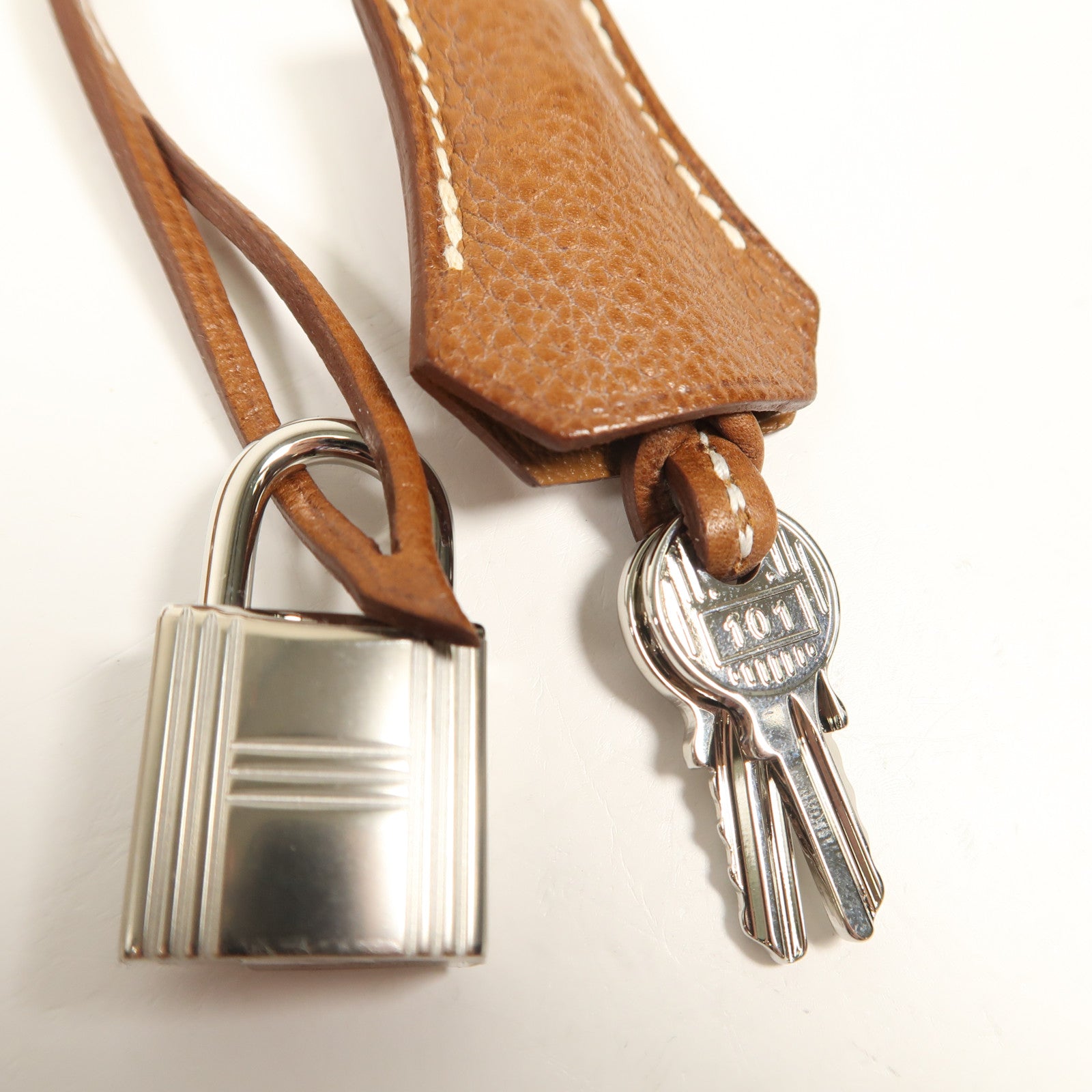 HERMES Barenia皮革Kelly 25銀扣手挽肩背兩用袋Fauve