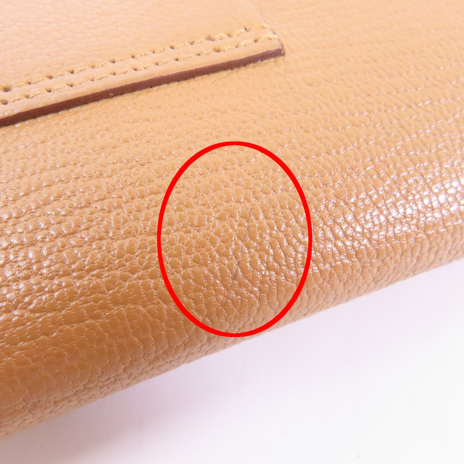 HERMES Chevre皮革Roulis Slim金扣錢包啡色