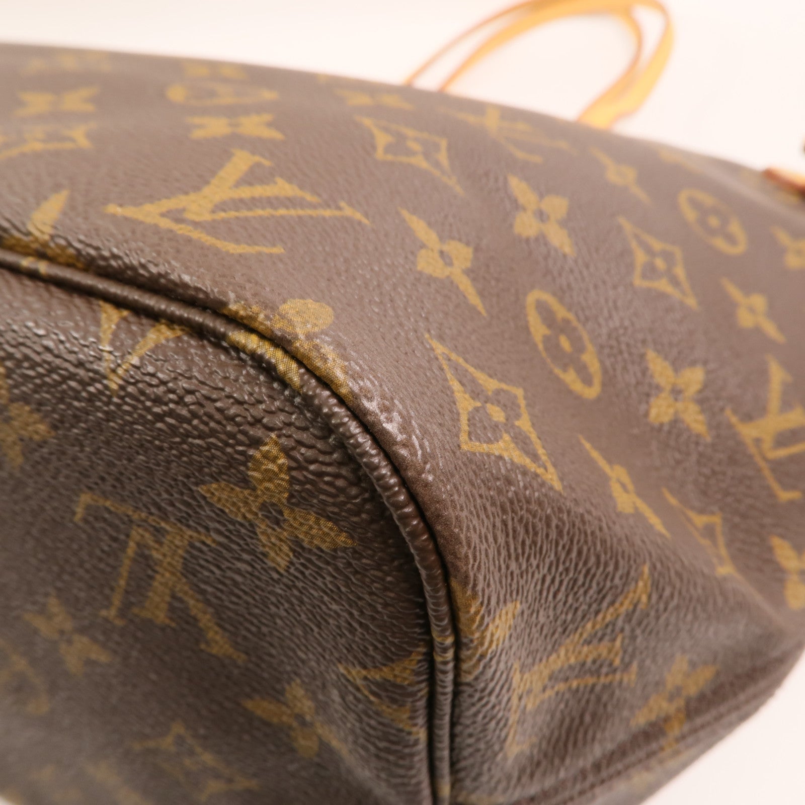 LOUIS VUITTON Monogram Neverfull MM金扣手挽袋
