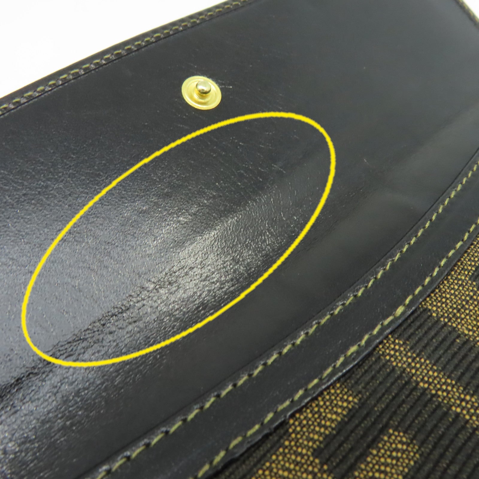FENDI 【激減優惠】帆布/牛皮皮革Long Wallet長錢包啡色