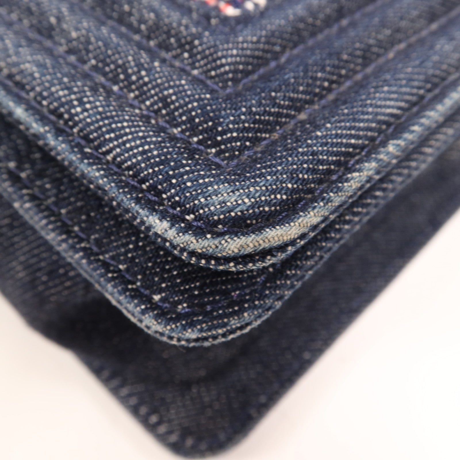 CHANEL 牛仔布/斜紋軟呢Boy 20金扣肩背袋