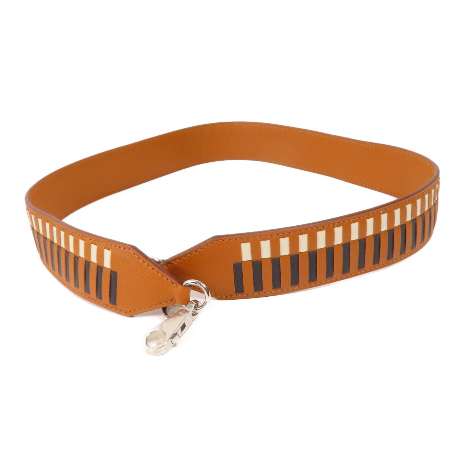 HERMES Epsom皮革Shoulder Strap銀扣肩帶Gold