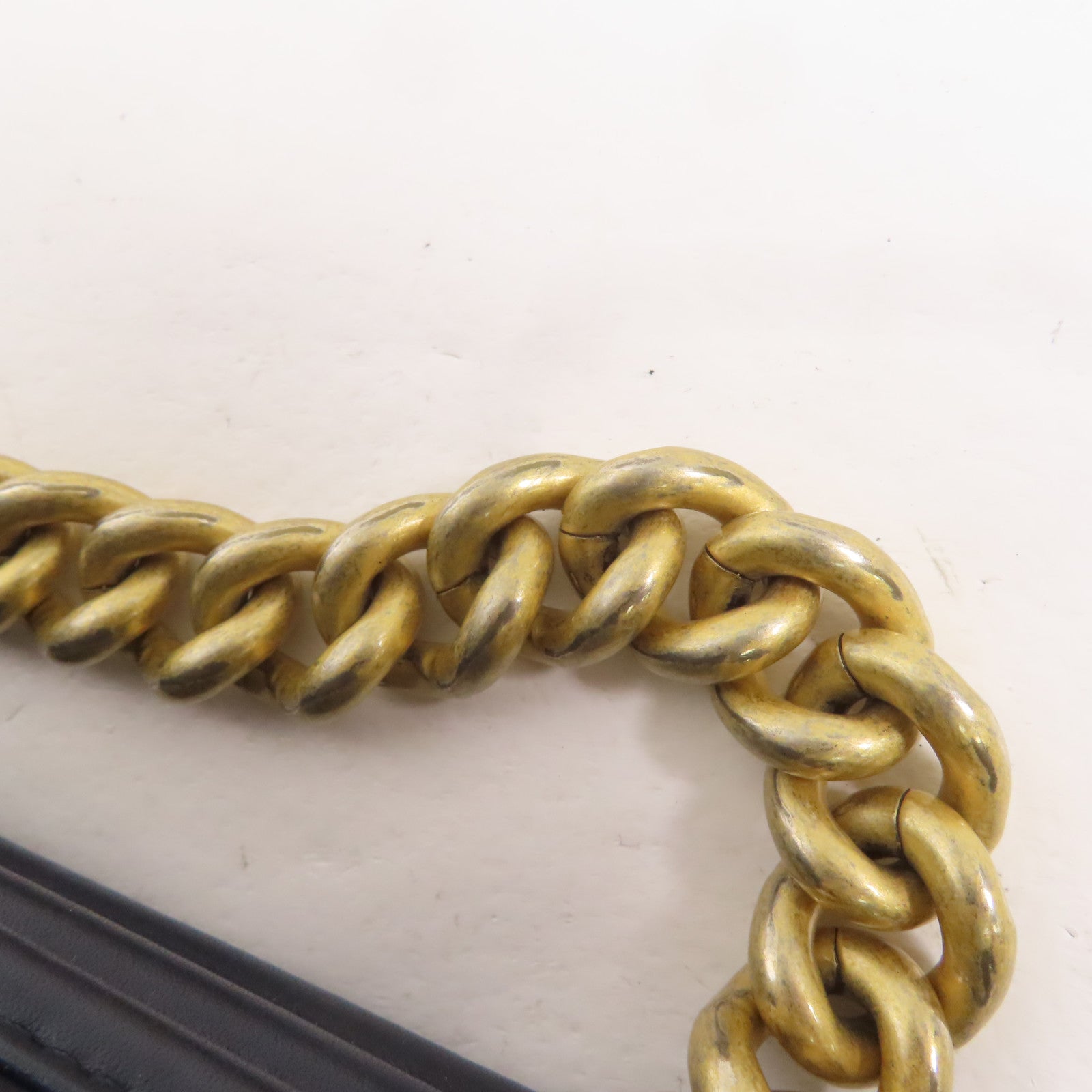 CHANEL 羊皮皮革Boy 25金扣鏈帶肩背袋深藍色