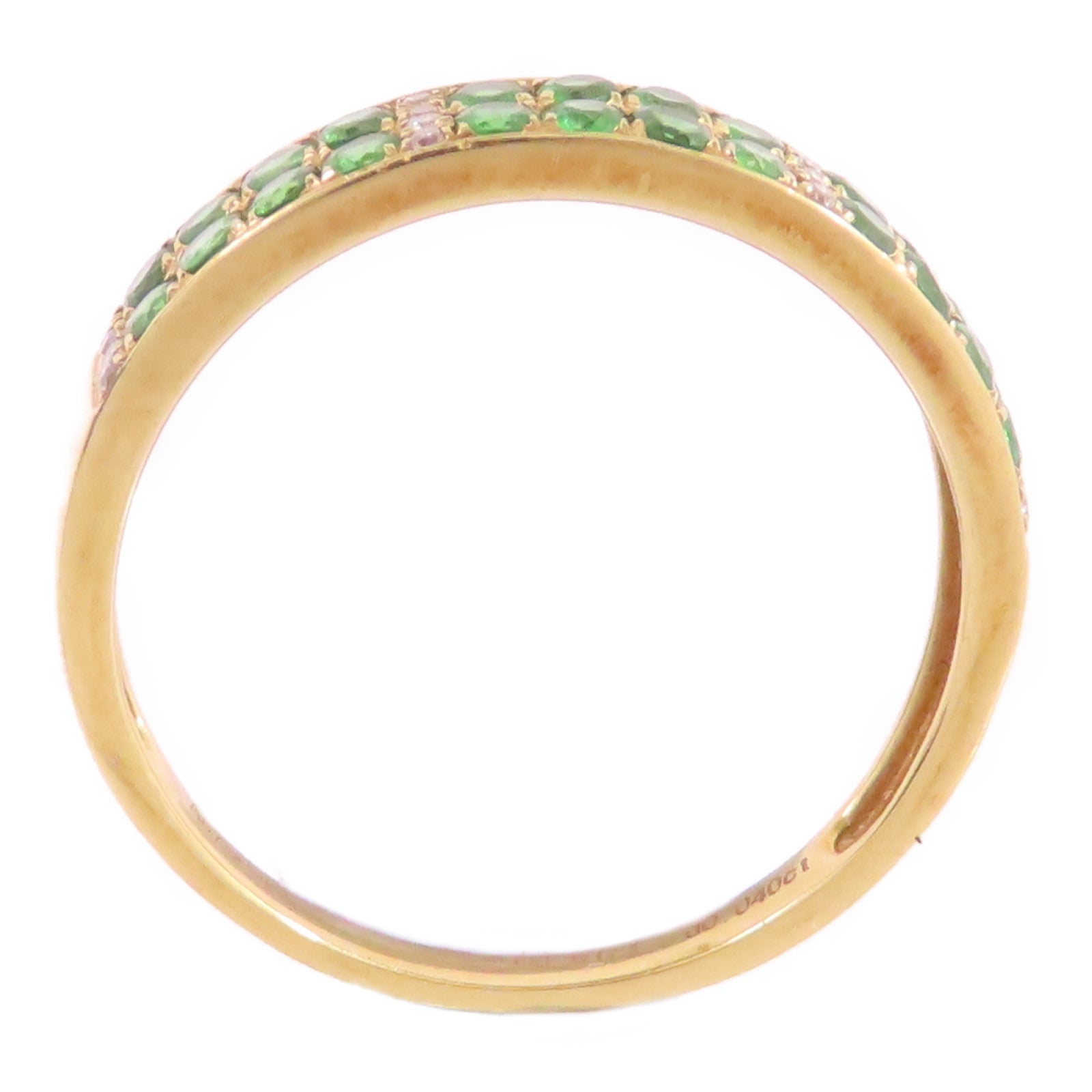 JEWELRY 【激減優惠】18K黃金/綠寶石/鑽石Emerald Diamond Ring戒指US#6.75