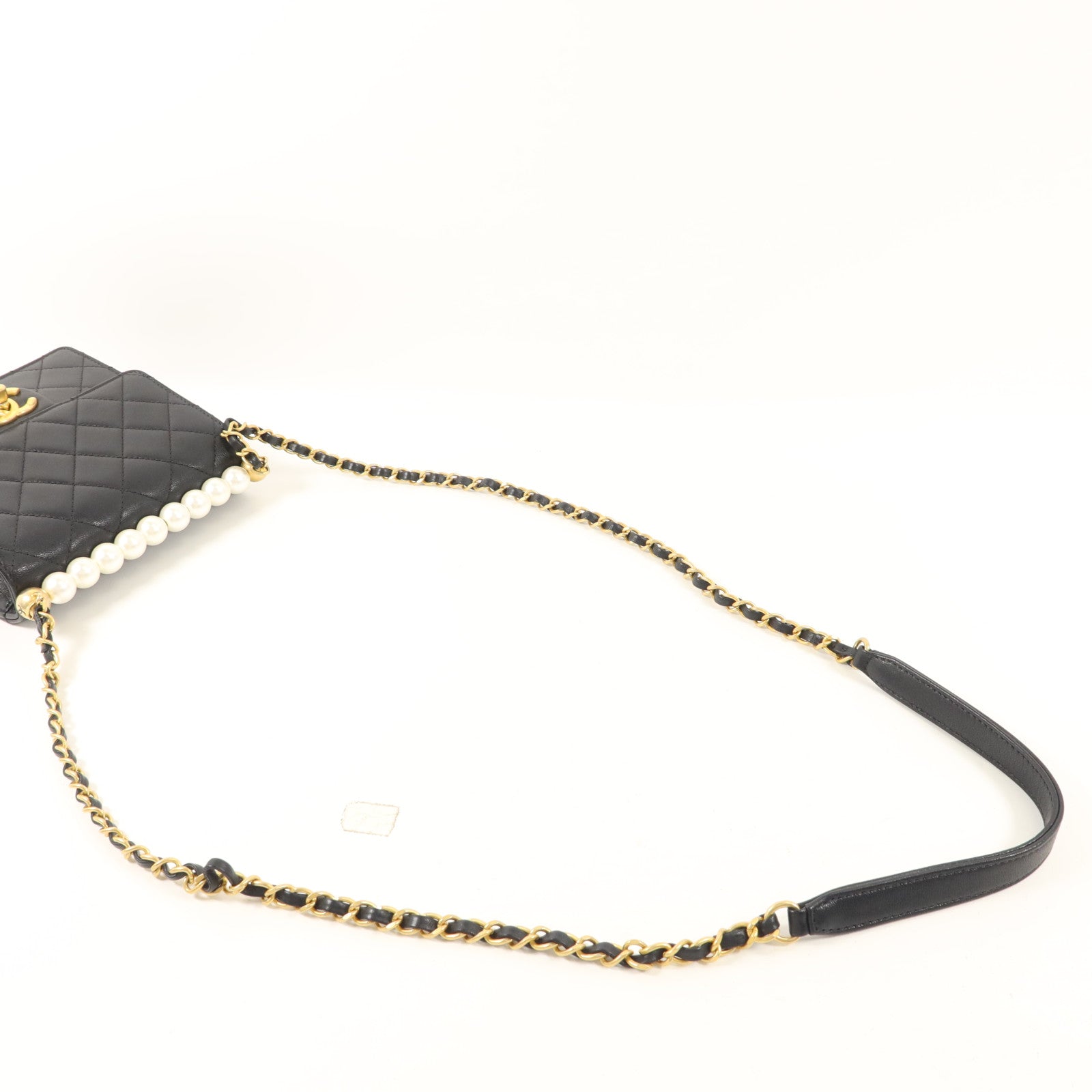 CHANEL 牛皮皮革Small Pearl Flap Bag鏈帶肩背袋