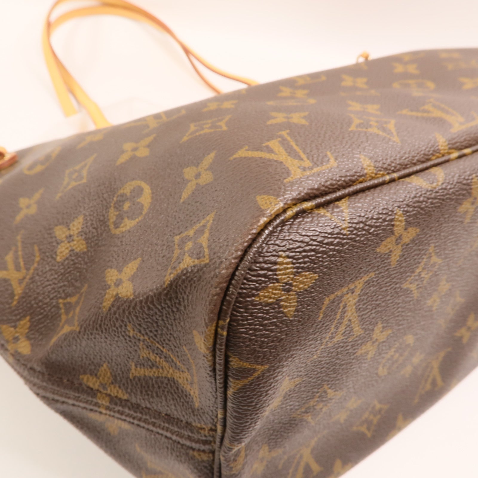 LOUIS VUITTON Monogram Neverfull MM金扣手挽袋