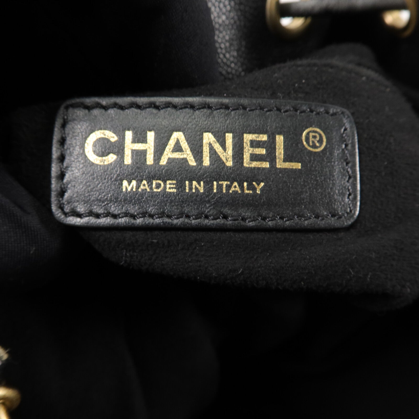 CHANEL 牛皮皮革Deauville Bucket Bag鏈帶肩背袋