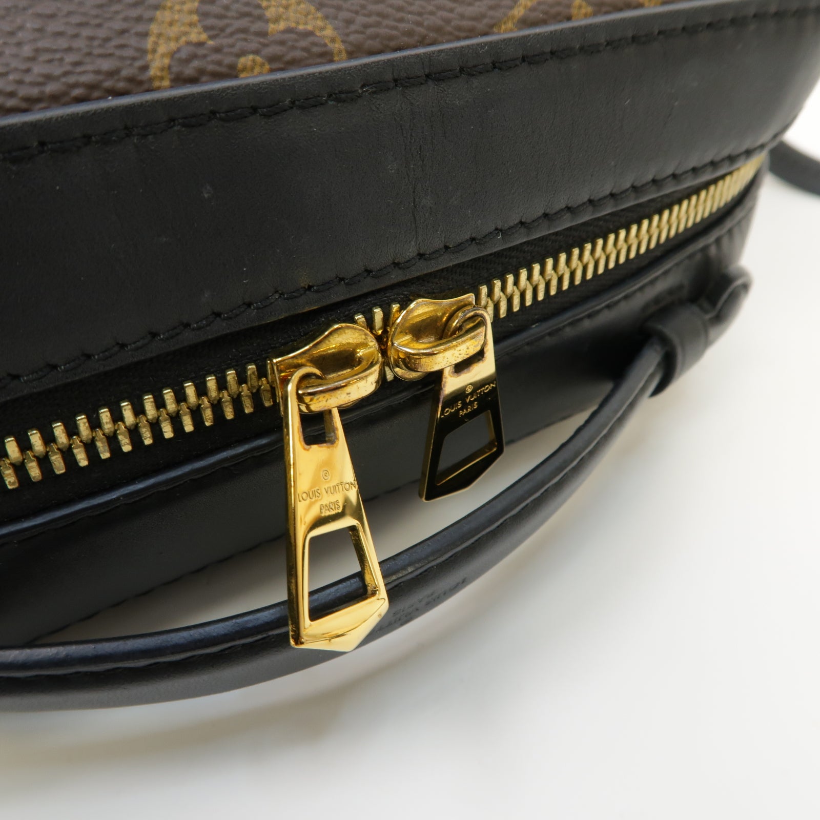 LOUIS VUITTON Monogram Saintonge 2way Shoulder Bag金扣手挽肩背兩用袋黑色/啡色