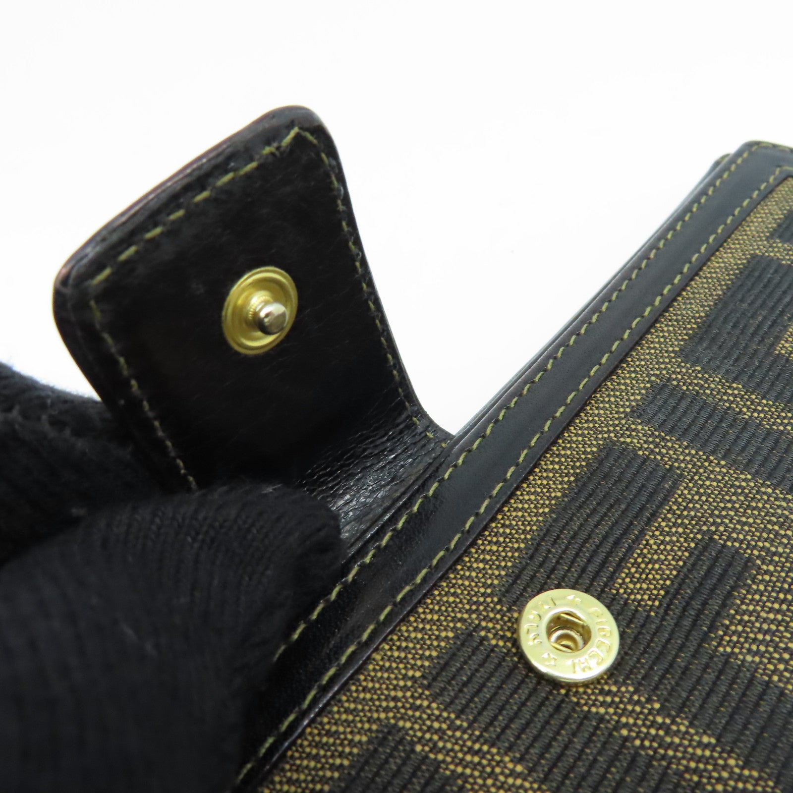 FENDI 【激減優惠】帆布/牛皮皮革Long Wallet長錢包啡色