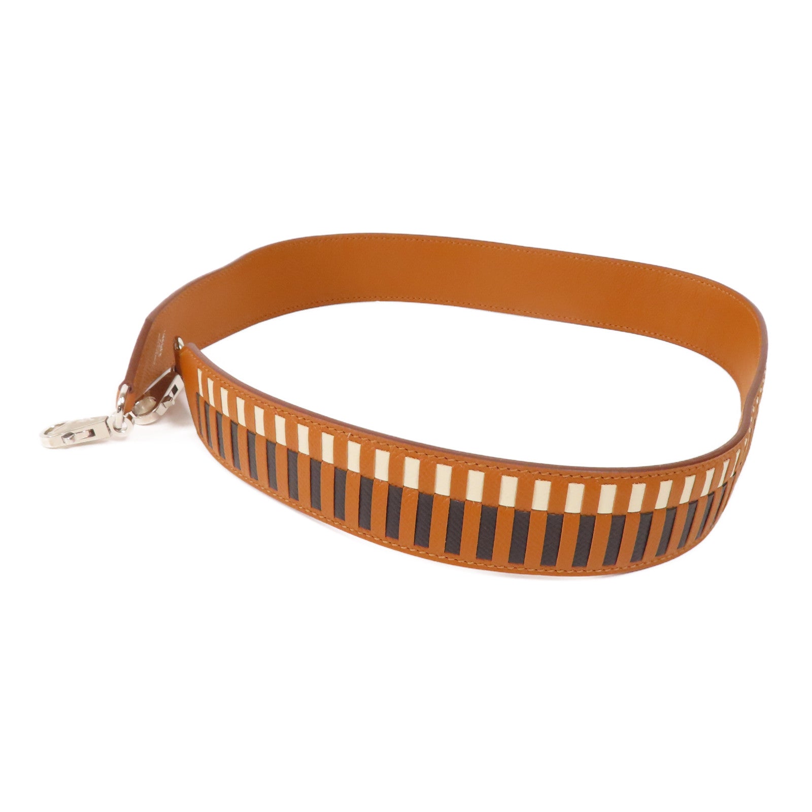 HERMES Epsom皮革Shoulder Strap銀扣肩帶Gold