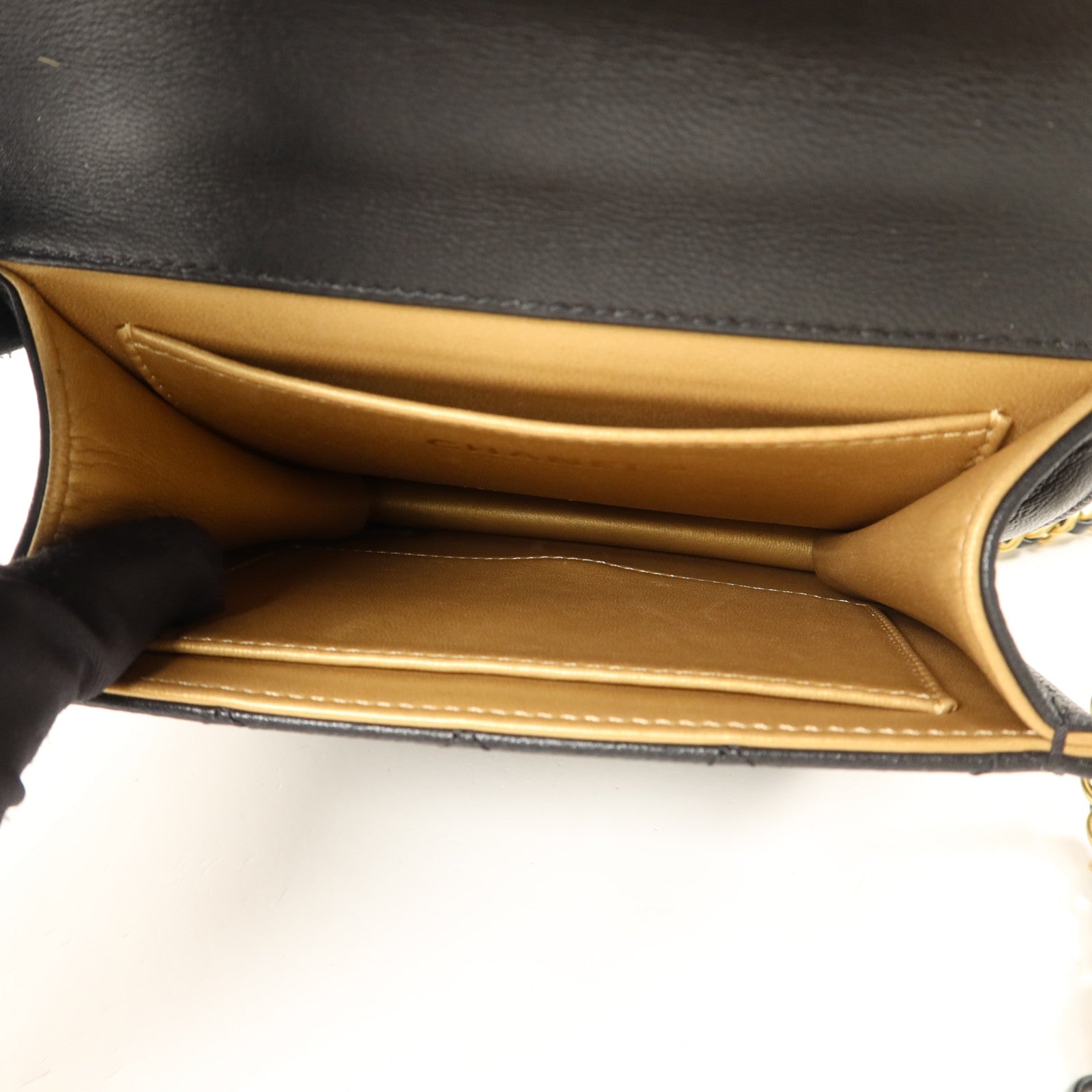 CHANEL 牛皮皮革Small Pearl Flap Bag鏈帶肩背袋