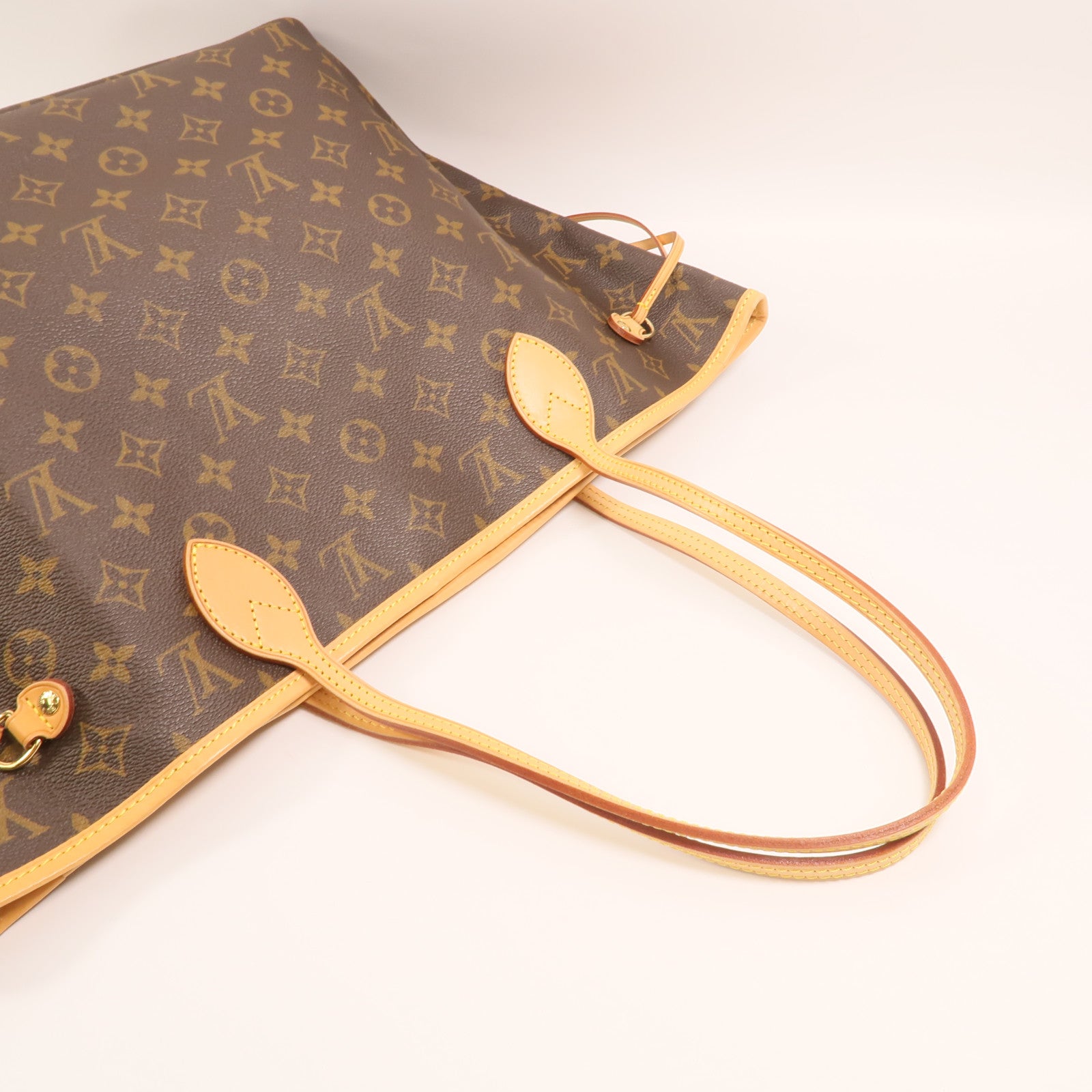 LOUIS VUITTON Monogram Neverfull MM金扣手挽袋