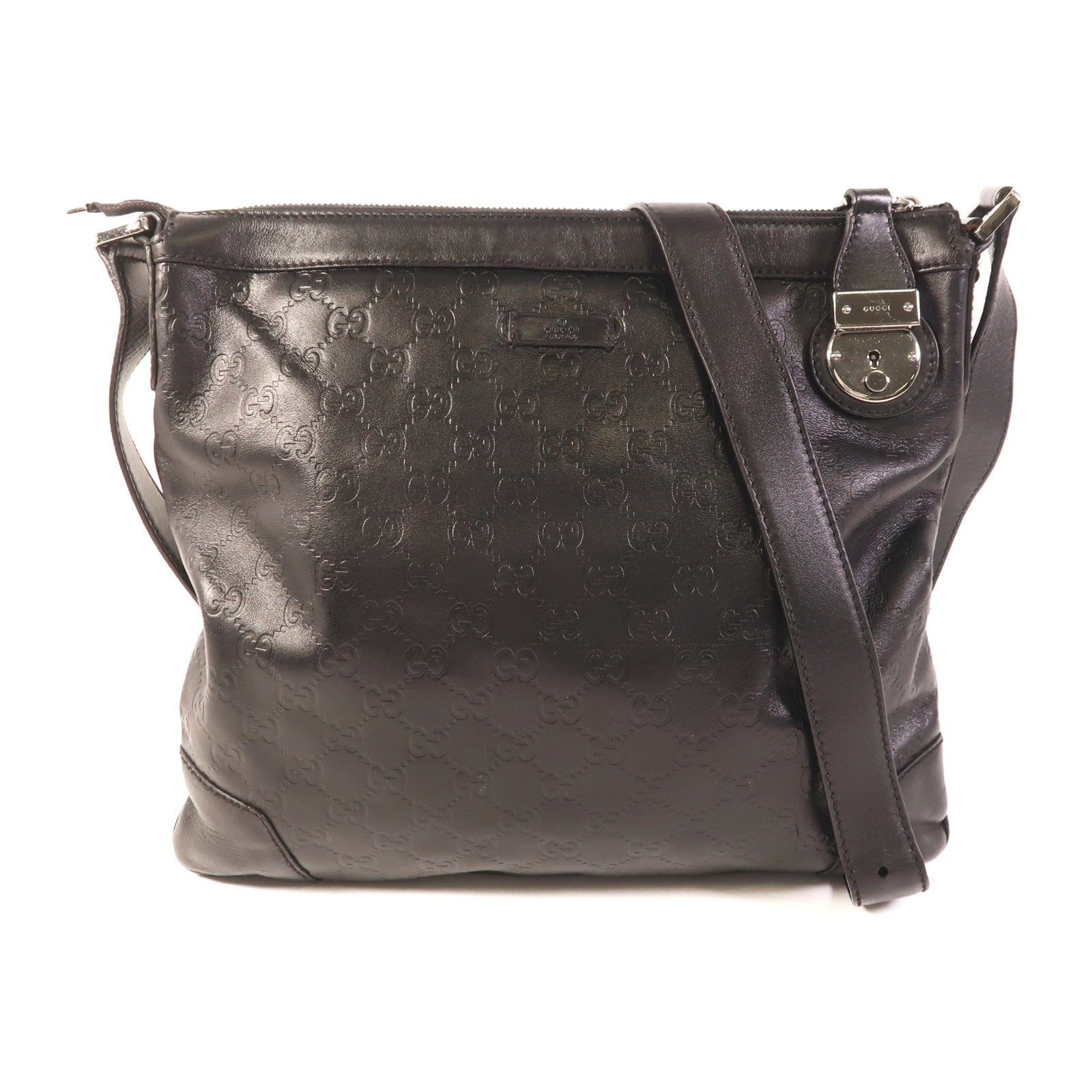 GUCCI 皮革Shoulder Bag銀扣肩背袋