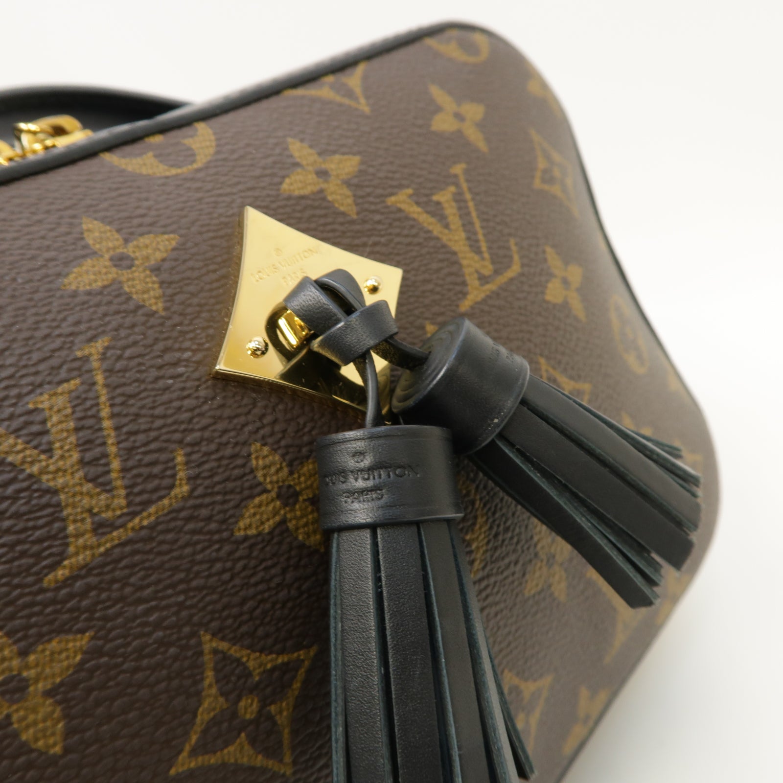 LOUIS VUITTON Monogram Saintonge 2way Shoulder Bag金扣手挽肩背兩用袋黑色/啡色