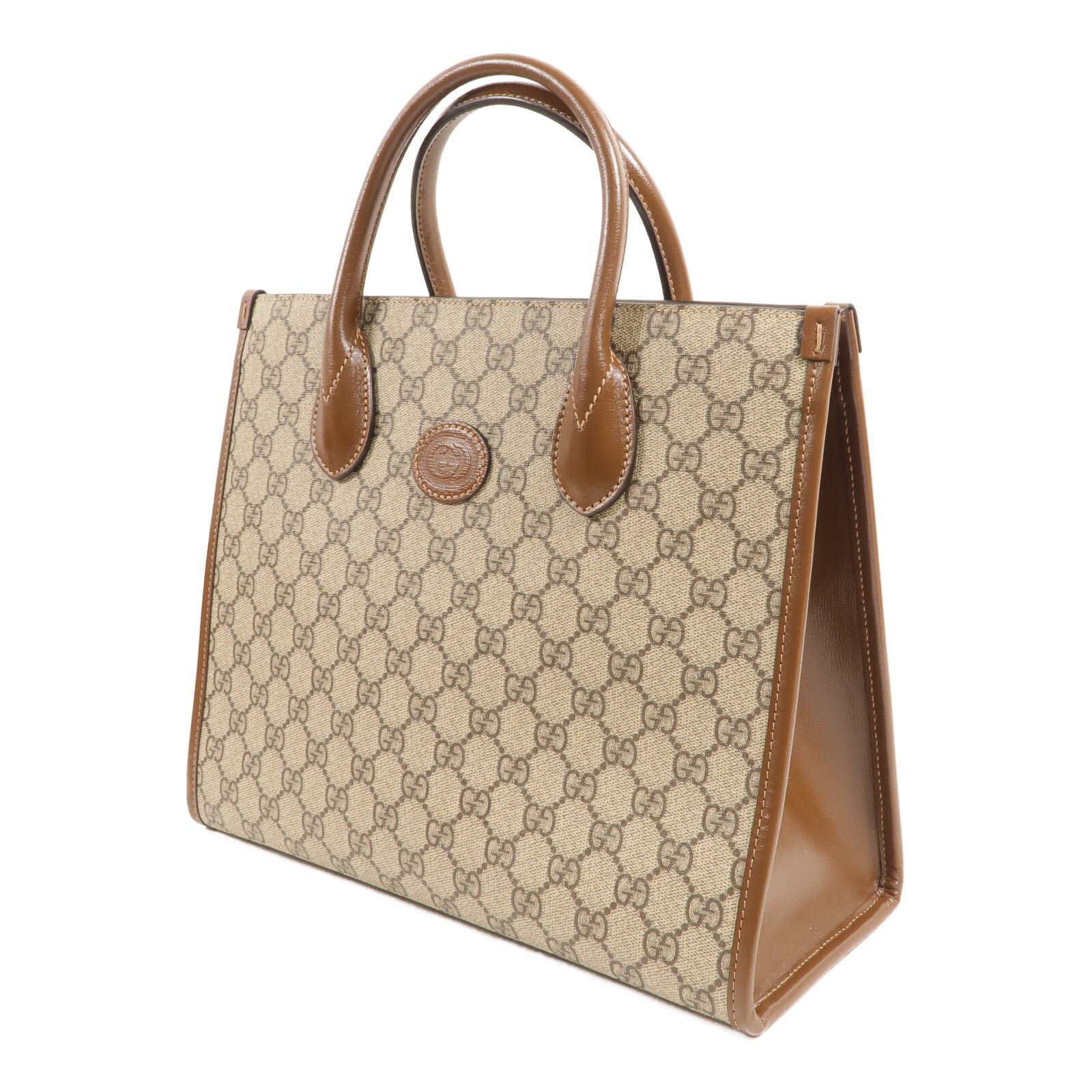 GUCCI 塗層帆布Interlocking G手挽肩背兩用袋