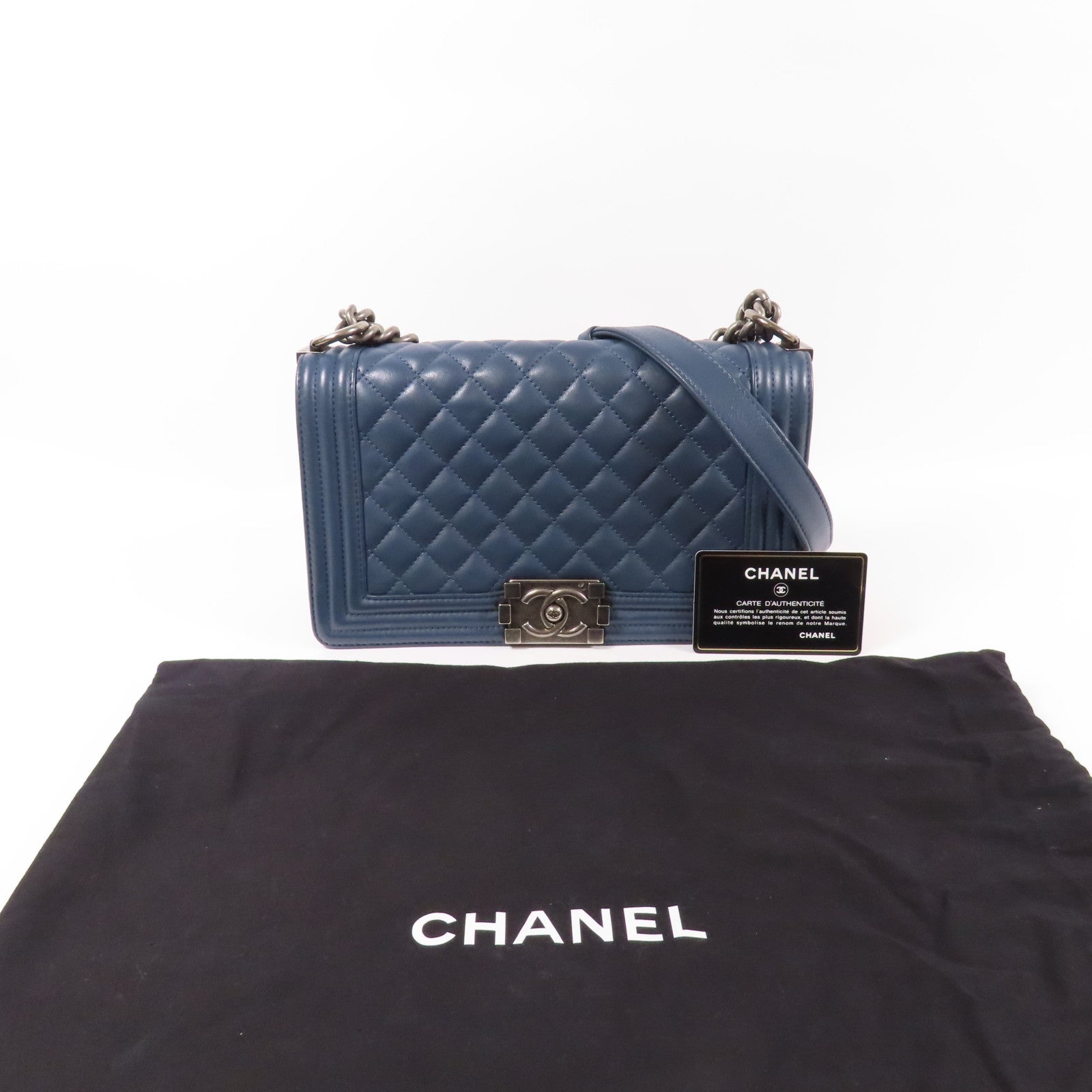 CHANEL 皮革Boy 25鏈帶肩背袋