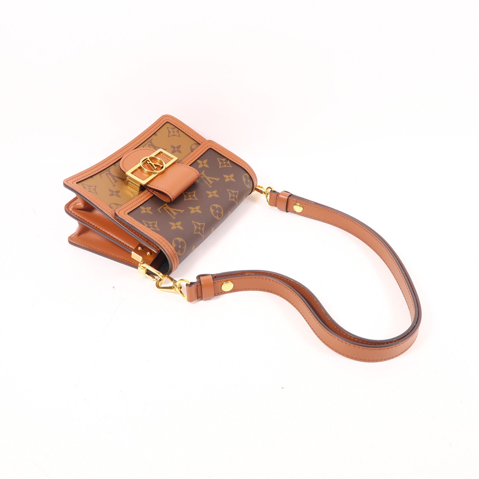LOUIS VUITTON LV Mini Dauphine Shoulder Bag M45959 Monogram Reverse Brown