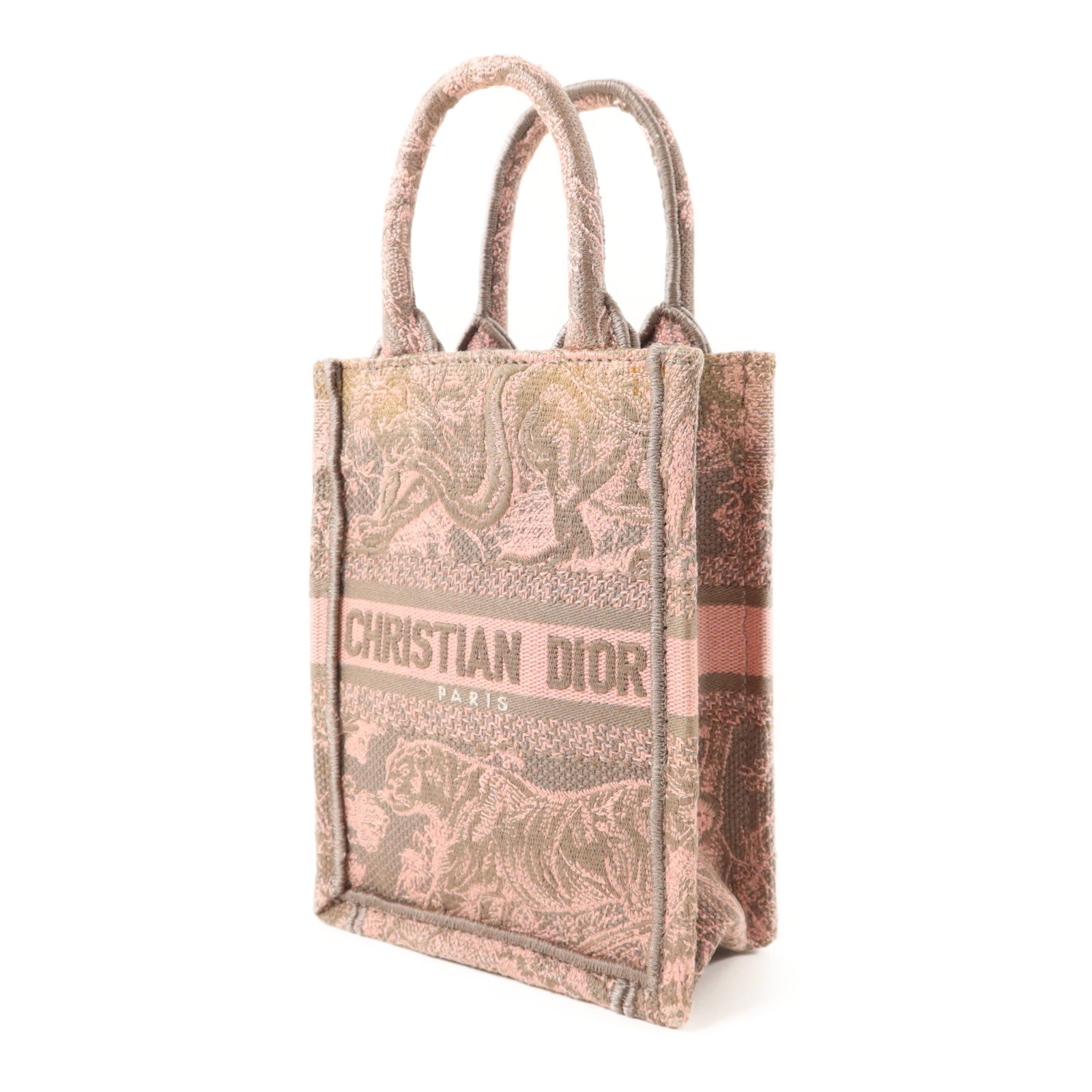 Dior 帆布Mini Vertical Book Tote金扣手挽肩背兩用袋