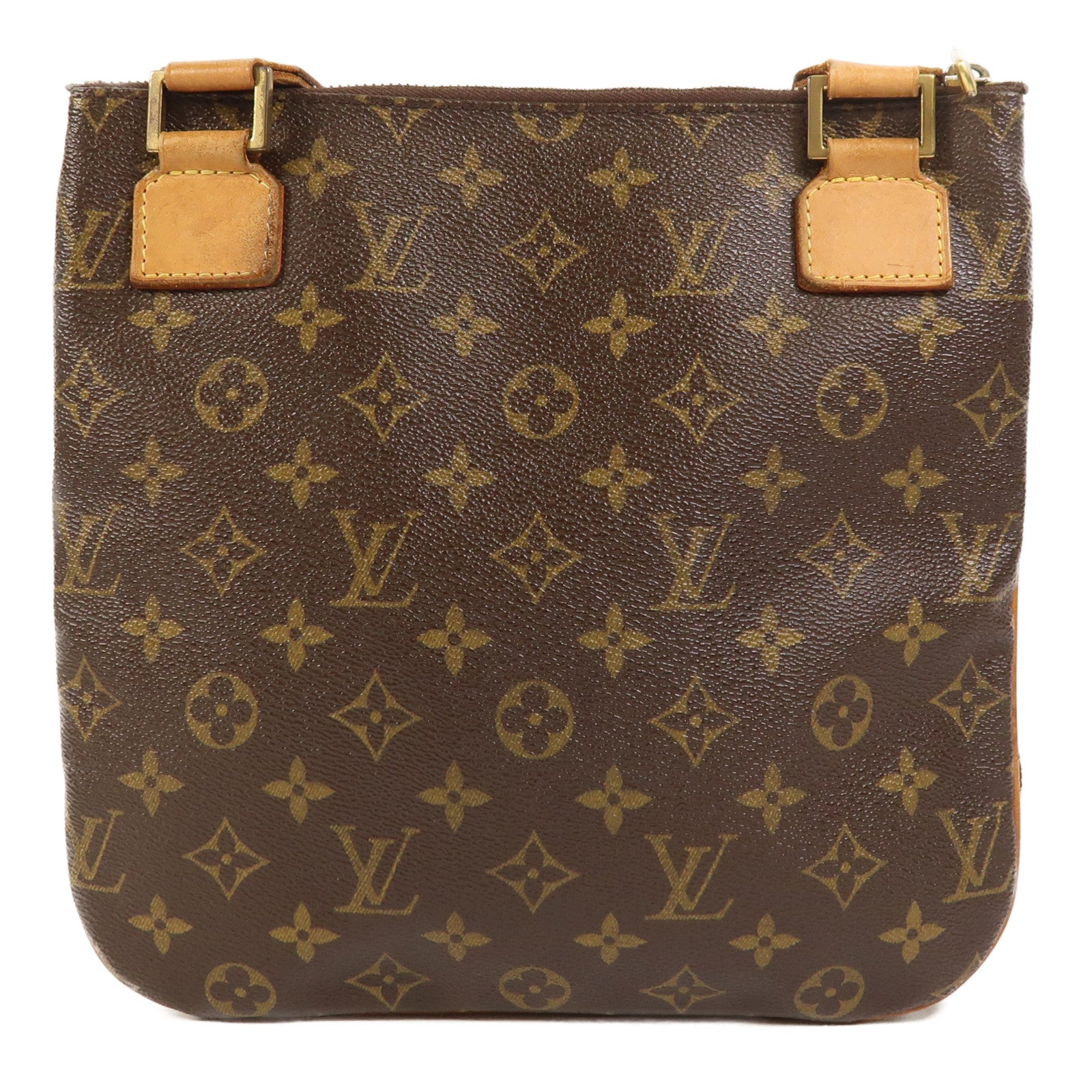 LOUIS VUITTON Monogram Pochette Bosphore金扣肩背袋棕色