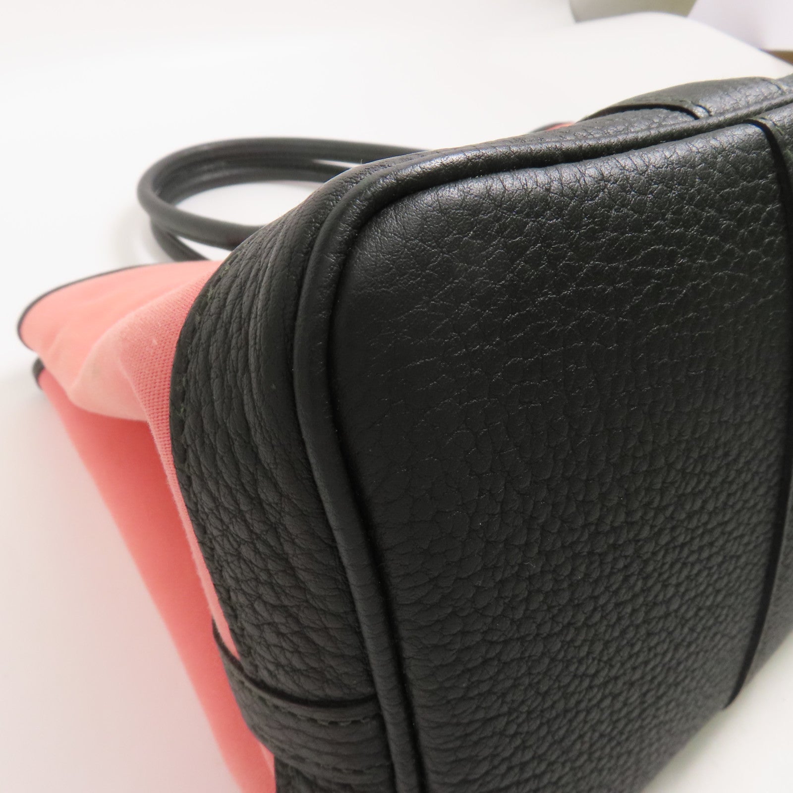 HERMES 帆布Garden Party TPM銀扣手挽袋Pink