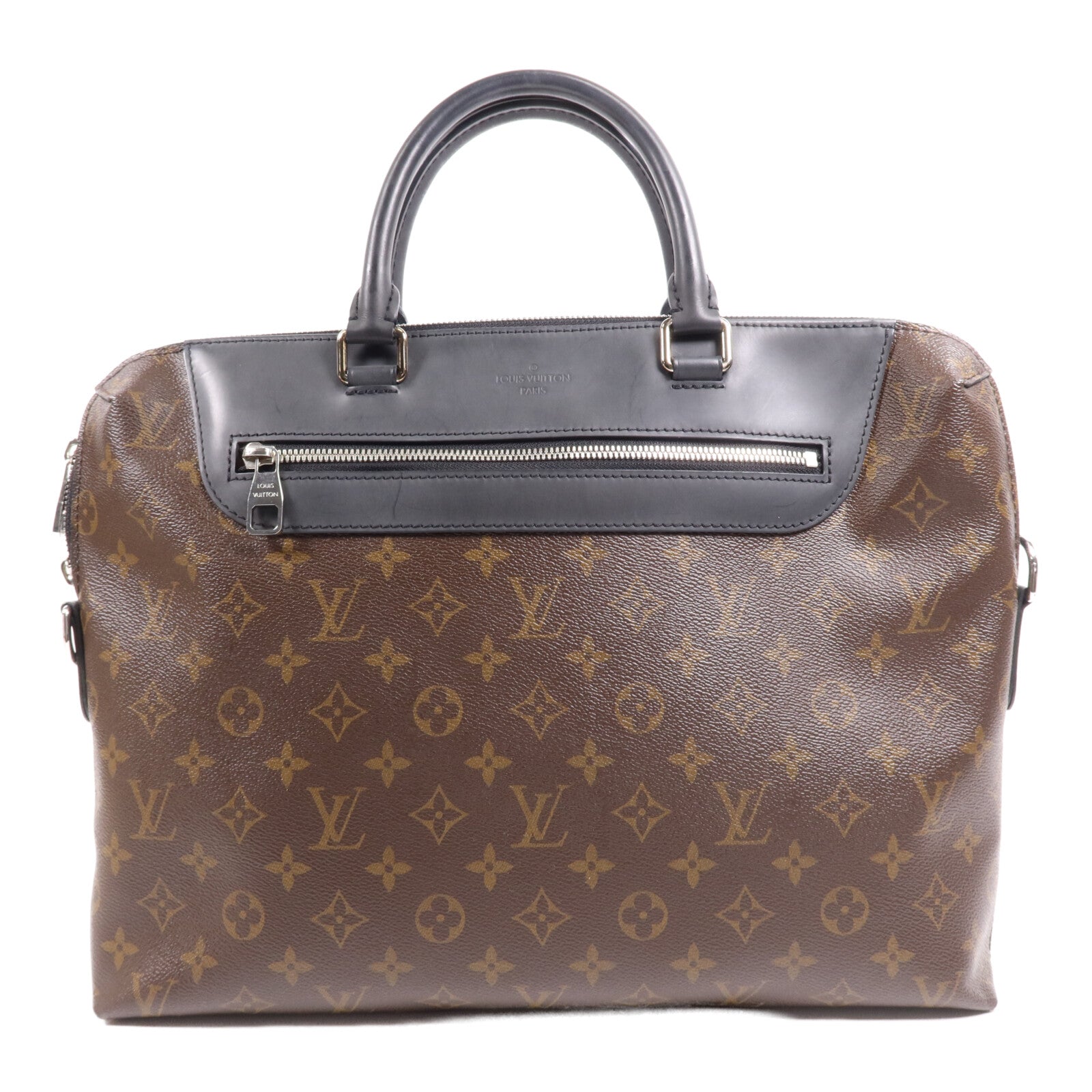 LOUIS VUITTON Monogram Macassar Porte-Documents Jour銀扣肩背袋