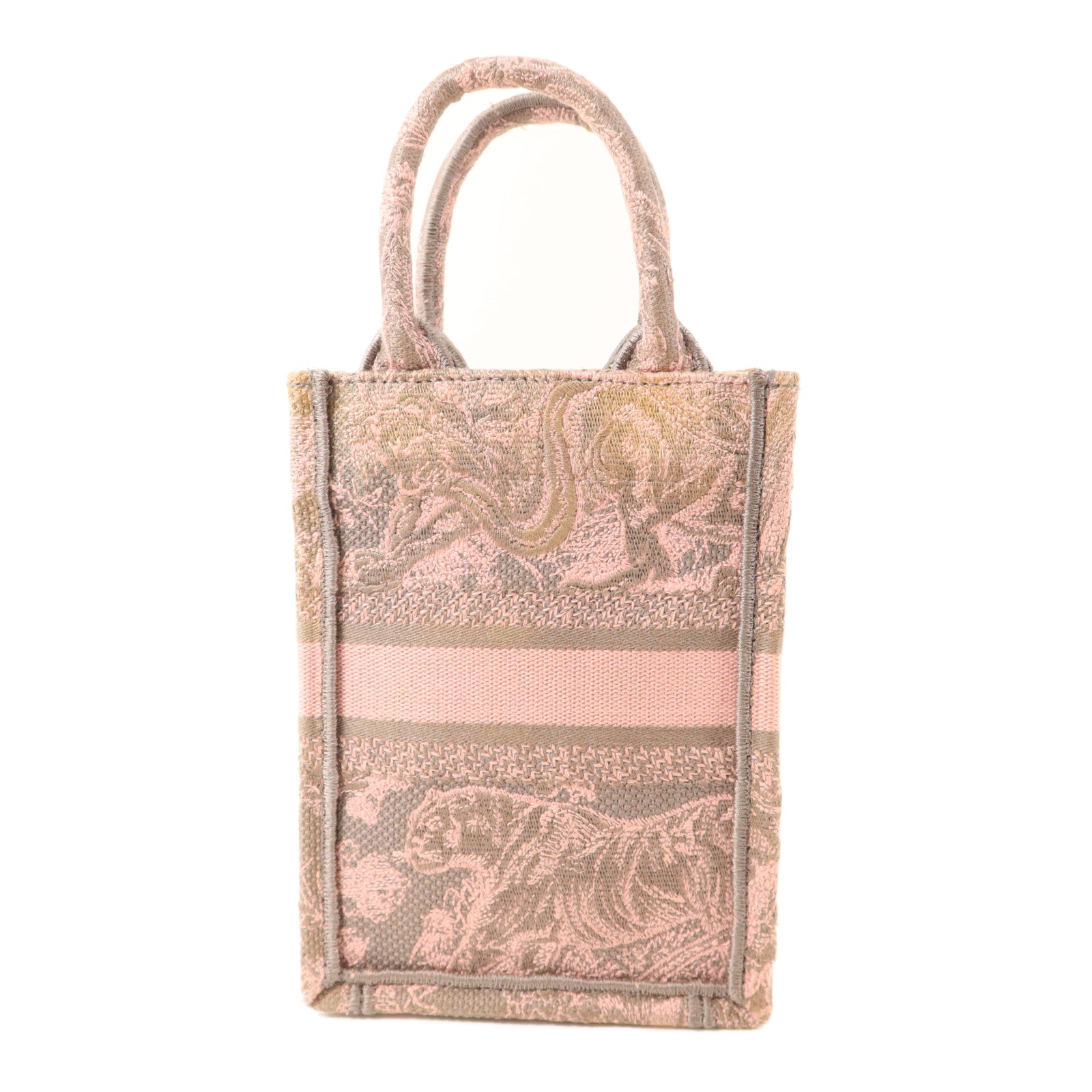 Dior 帆布Mini Vertical Book Tote金扣手挽肩背兩用袋