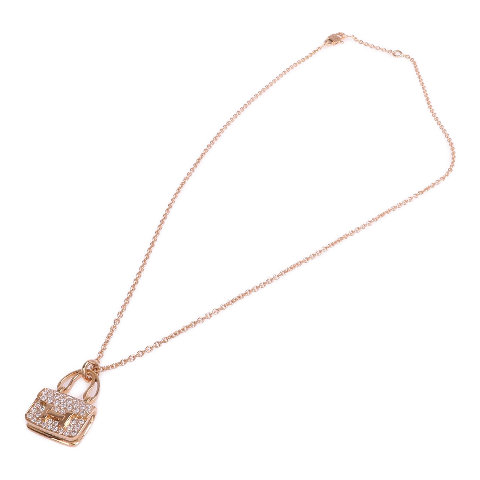 HERMES 【激減優惠】18K玫瑰金Amulettes Constance Pendant鑽石項鍊