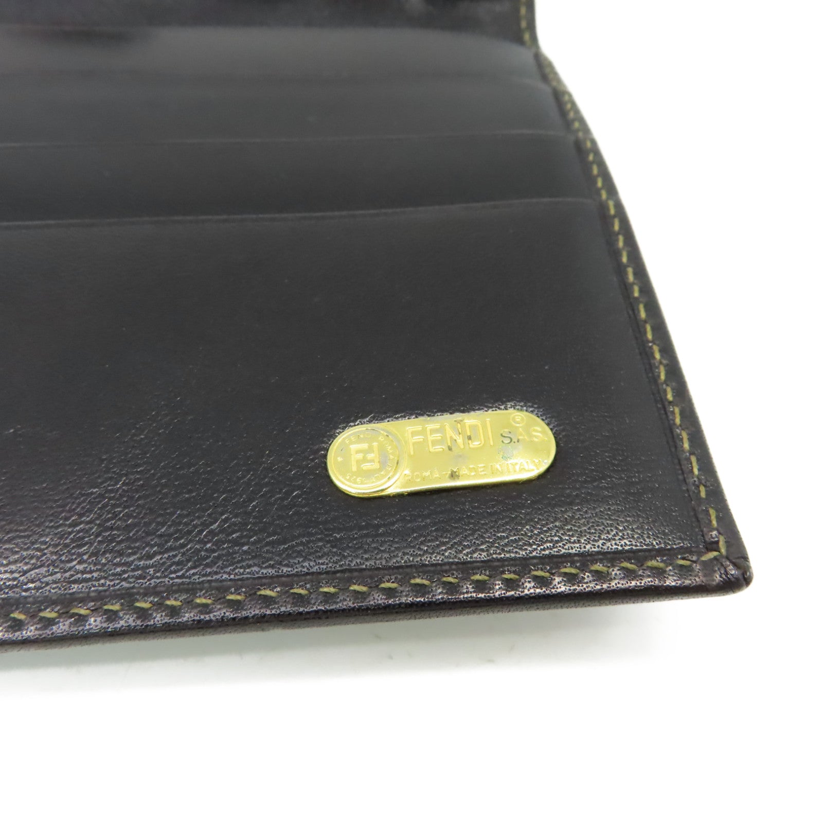 FENDI 【激減優惠】帆布/牛皮皮革Long Wallet長錢包啡色