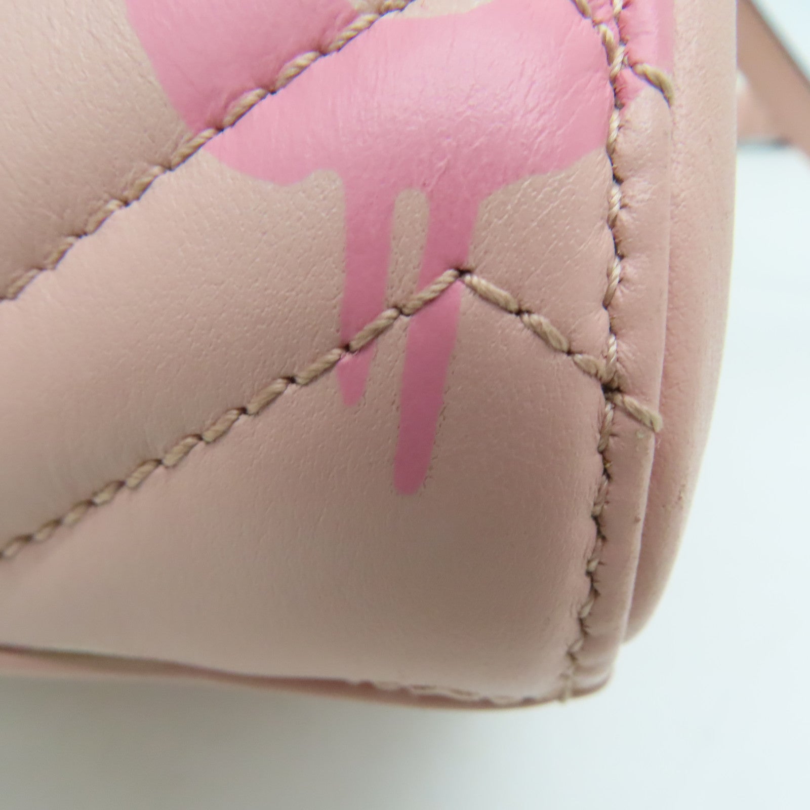 GUCCI twill cowhide leather 2way Shoulder Bag gold buckle handle shoulder bag pink