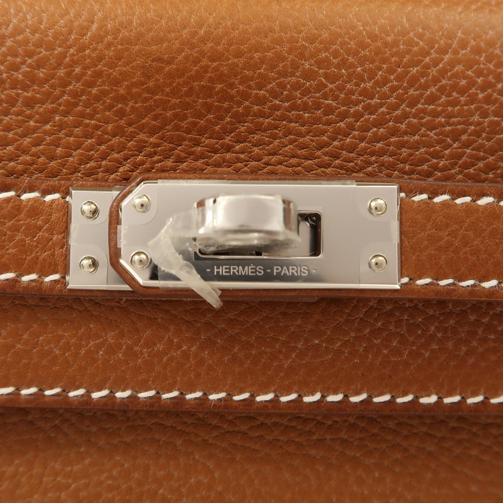 HERMES Barenia皮革Kelly 25銀扣手挽肩背兩用袋Fauve