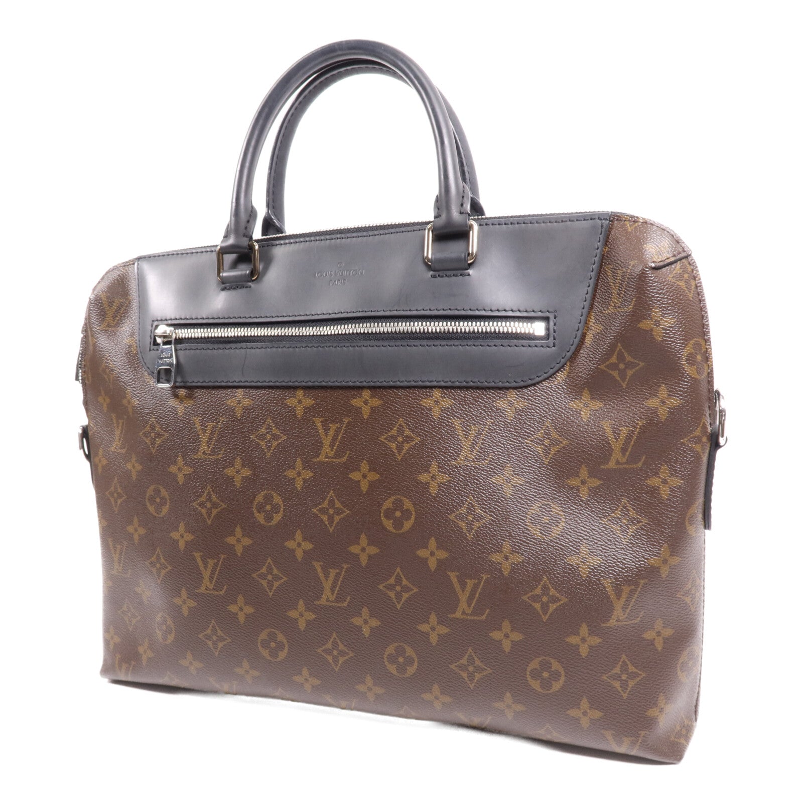 LOUIS VUITTON Monogram Macassar Porte-Documents Jour銀扣肩背袋